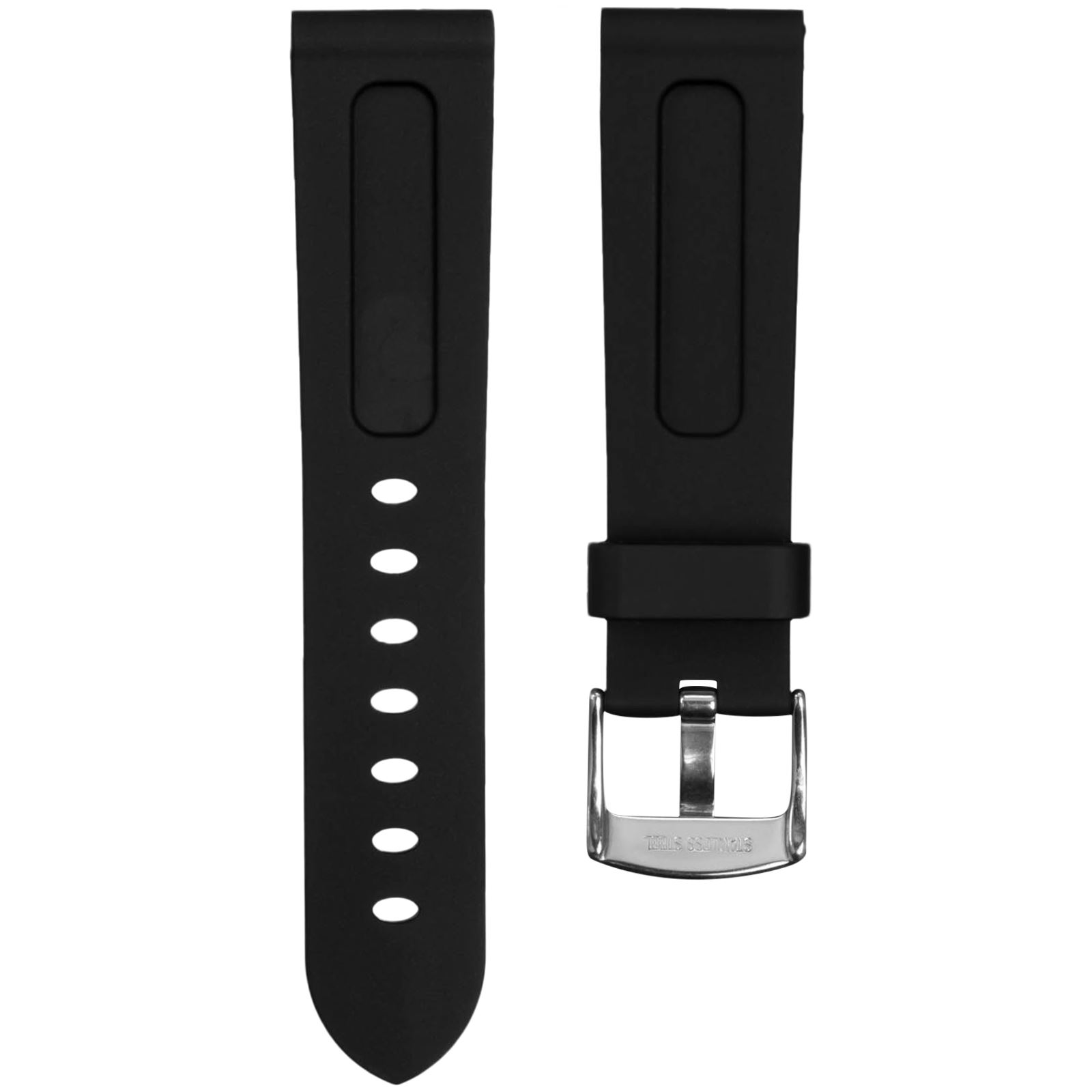 Black Italian Diver Style PU Rubber Watch Strap ZULUDIVER® 20mm 22mm 24mm - Imagen 7 de 22