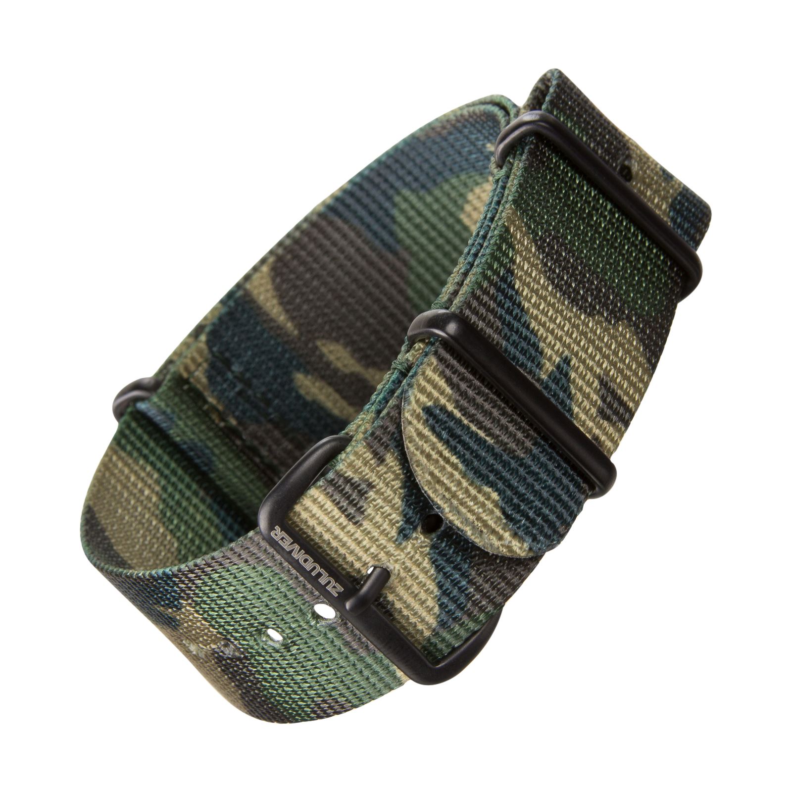 ZULUDIVER® Nylon Watch Strap NATO Military Camouflage SS IPB PVD 18mm
