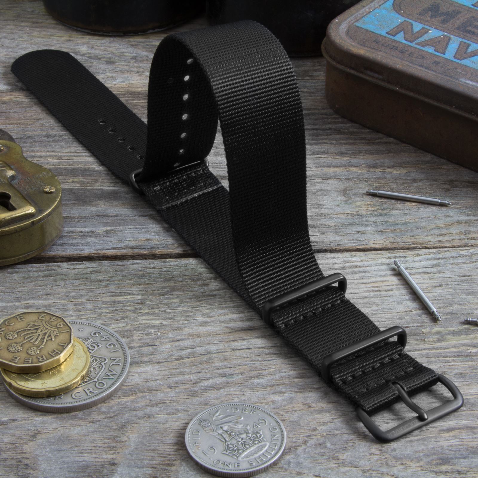 Black Nylon G10 NATO Watch Strap Black PVD Buckle 18 20 22 mm eBay