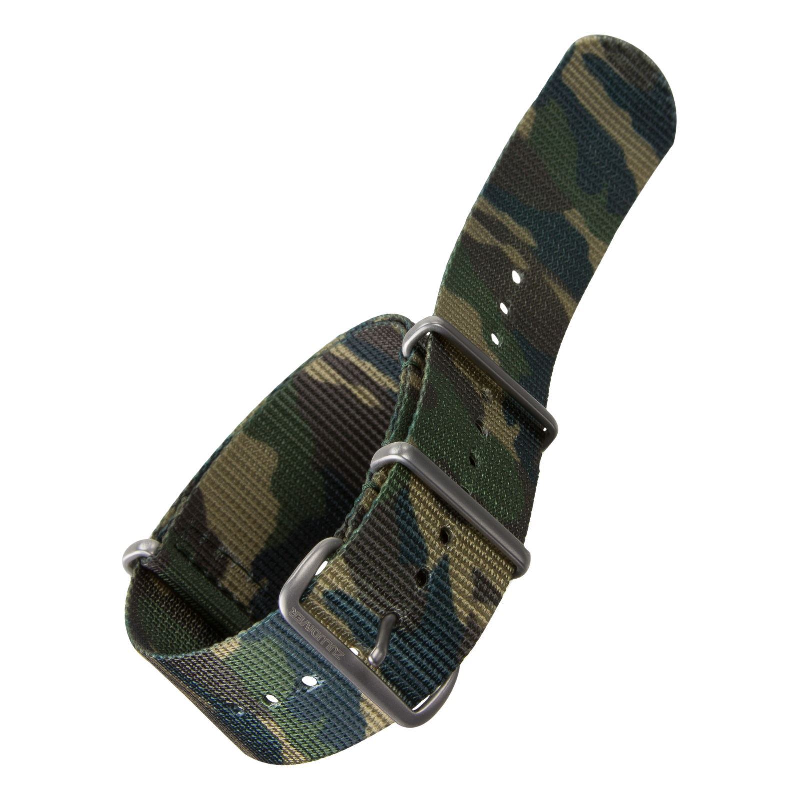 ZULUDIVER® Nylon Watch Strap NATO Military Camouflage SS IPB PVD 18mm