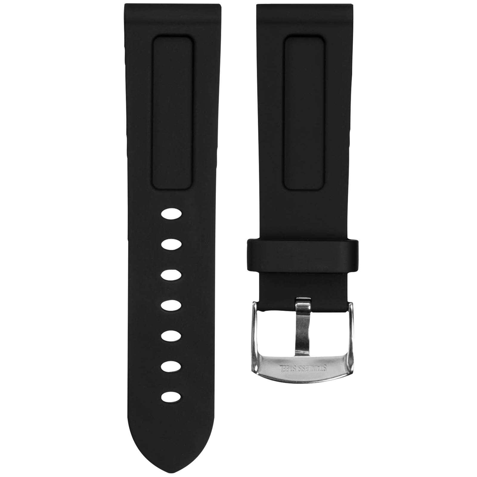 Black Italian Diver Style PU Rubber Watch Strap ZULUDIVER® 20mm 22mm 24mm - Imagen 15 de 22
