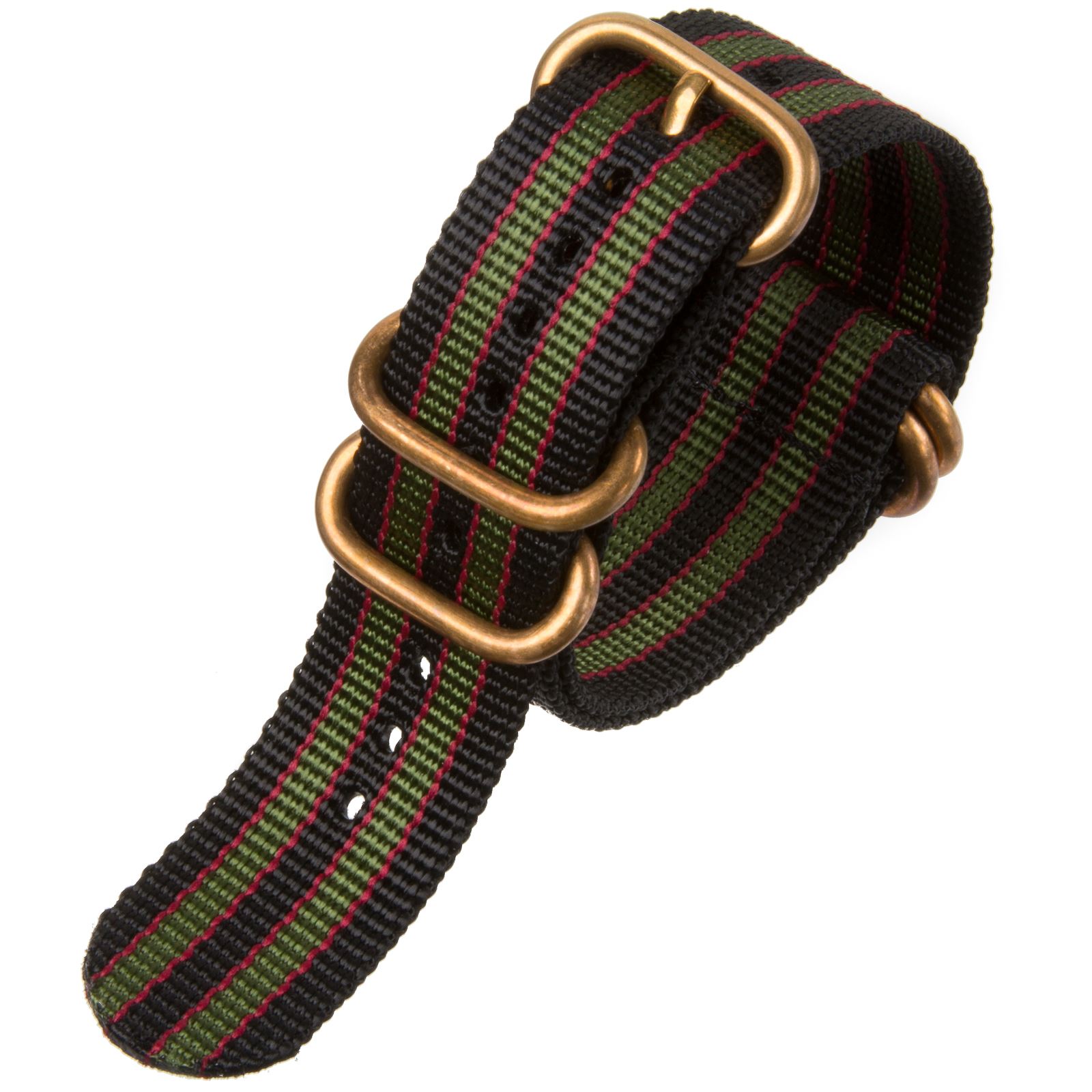 Solid Bronze 5Ring ZULU Heavy Duty Military Dive Watch Strap 2024 mm