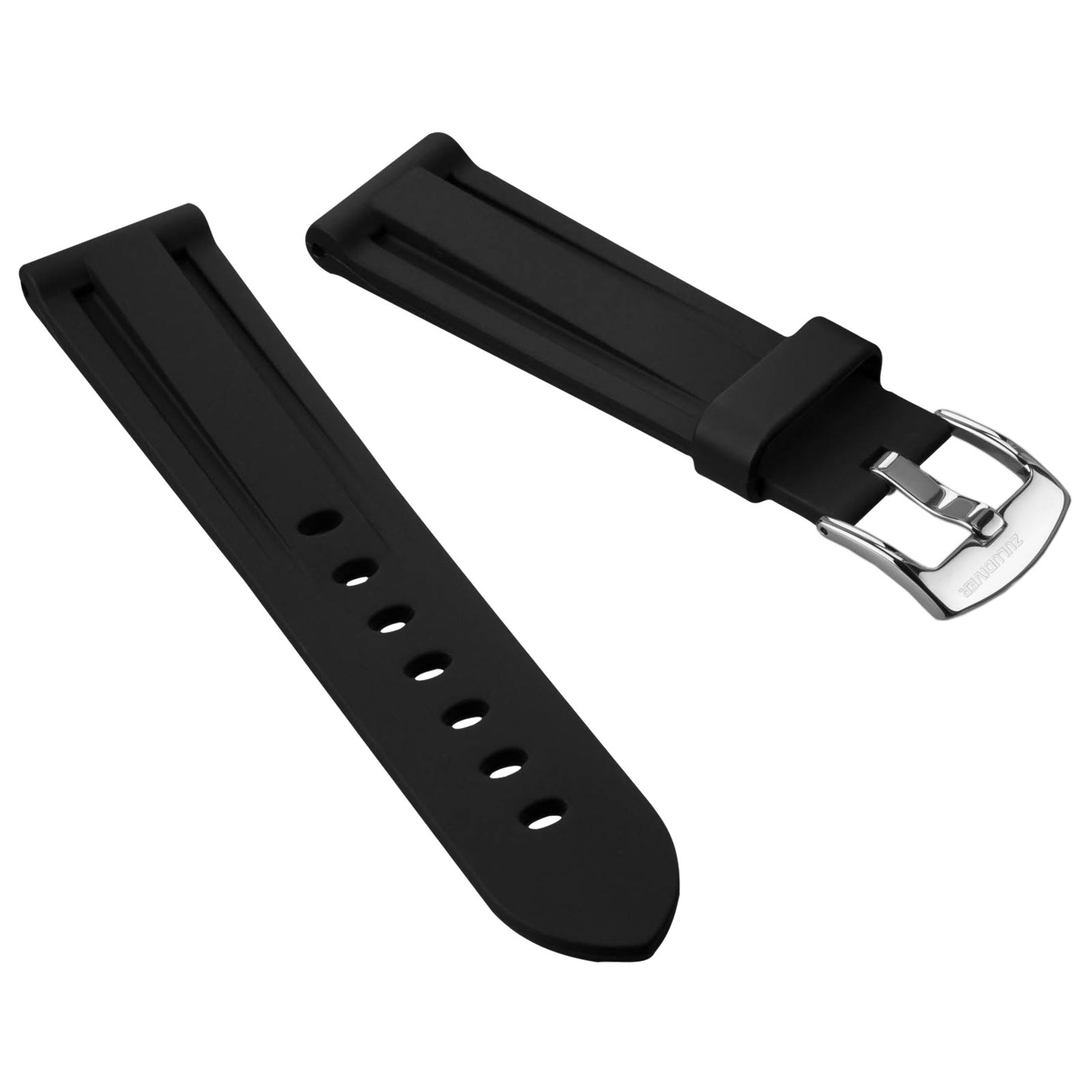 Black Italian Diver Style PU Rubber Watch Strap ZULUDIVER® 20mm 22mm 24mm - Imagen 18 de 22