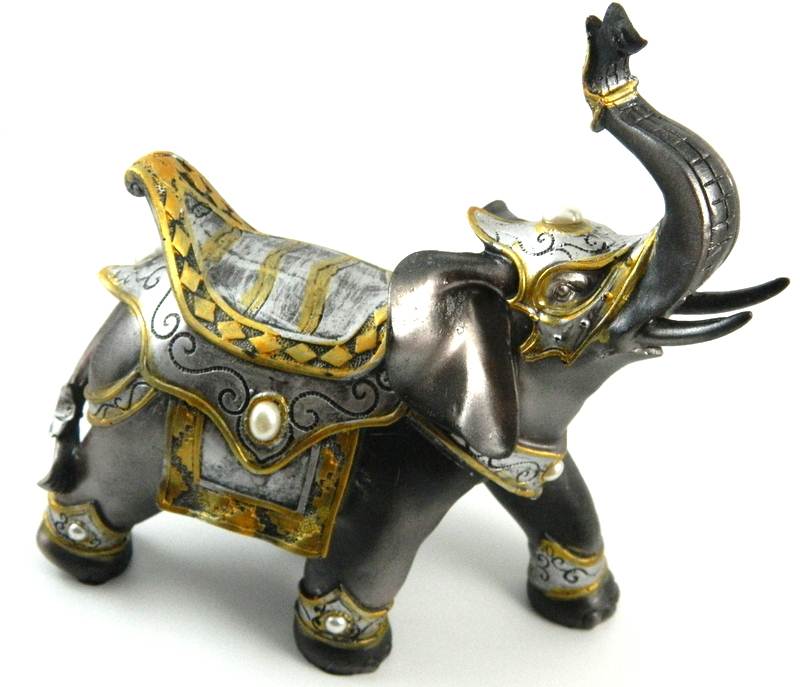 Stunning Collectible War Elephant Resin Statue Figurine MY1134