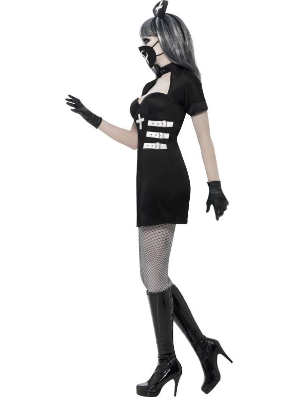 Nurse Delirium Costume, Halloween Hell's Asylum Fancy Dress, UK Size 8