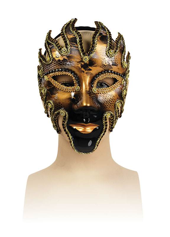 GLAZED FULL FACE MASK. BLACK/GOLD, MASQUERADE EYE MASK eBay