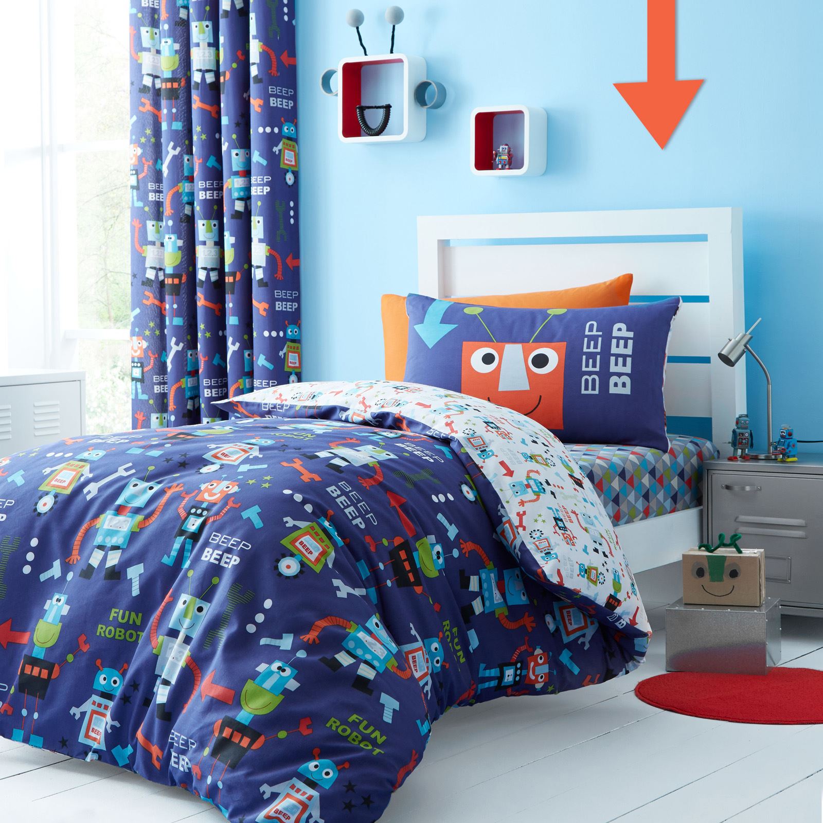 Catherine Lansfield Robots Blue Kids Childrens Duvet Quilt Cover - Catherinelansfieldrobotsbluekidschildrensduvetquilt catherine lansfield robots blue kids childrens duvet quilt cover - catherinelansfieldrobotsbluekidschildrensduvetquilt