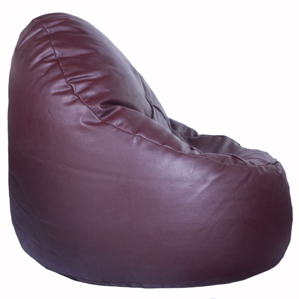 Faux Leather Light Chocolate Brown Oval Gamer Gaming Chair Seat Bean