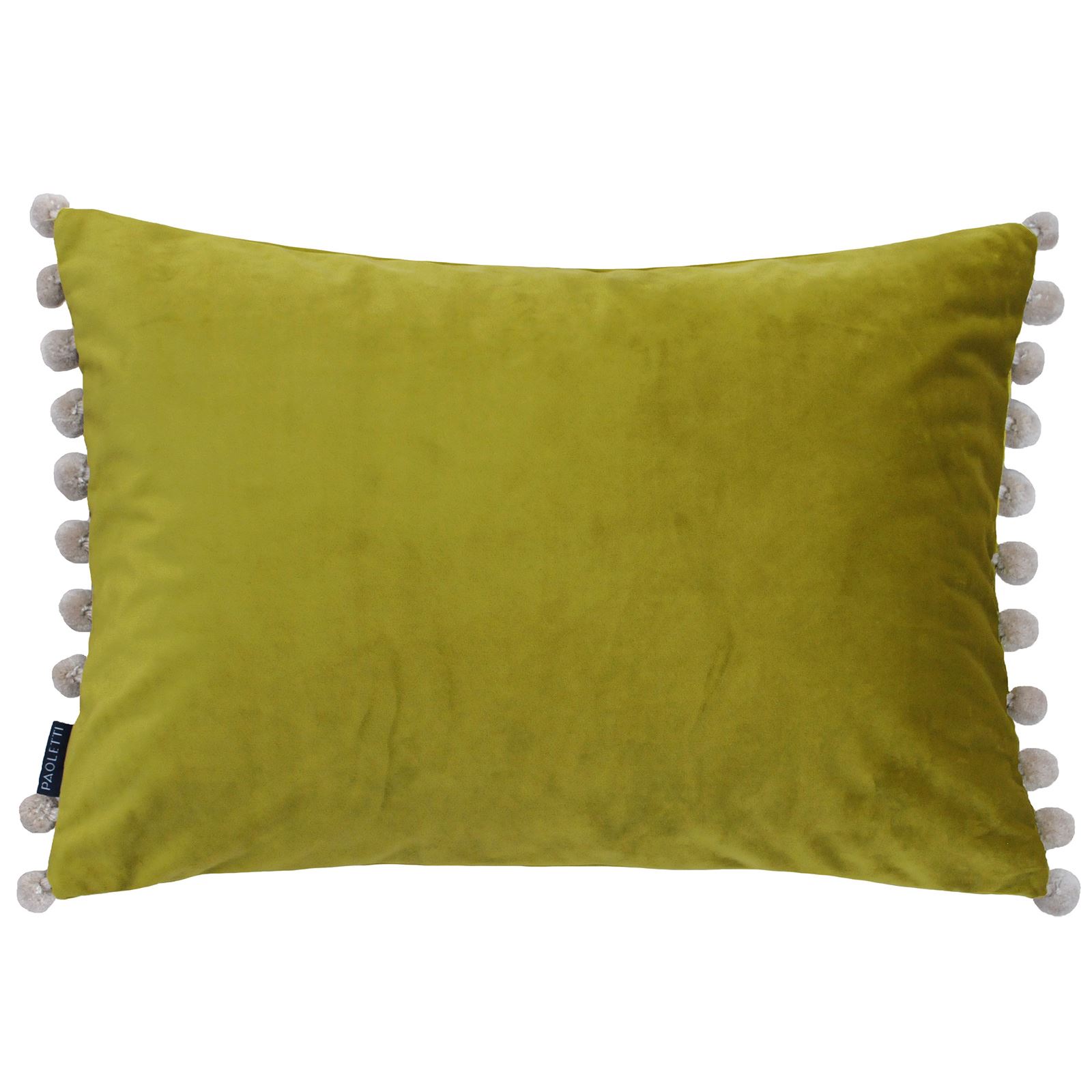 Paoletti Fiesta Luxury Soft Velvet Pom Pom Edging Rectangle Cushion