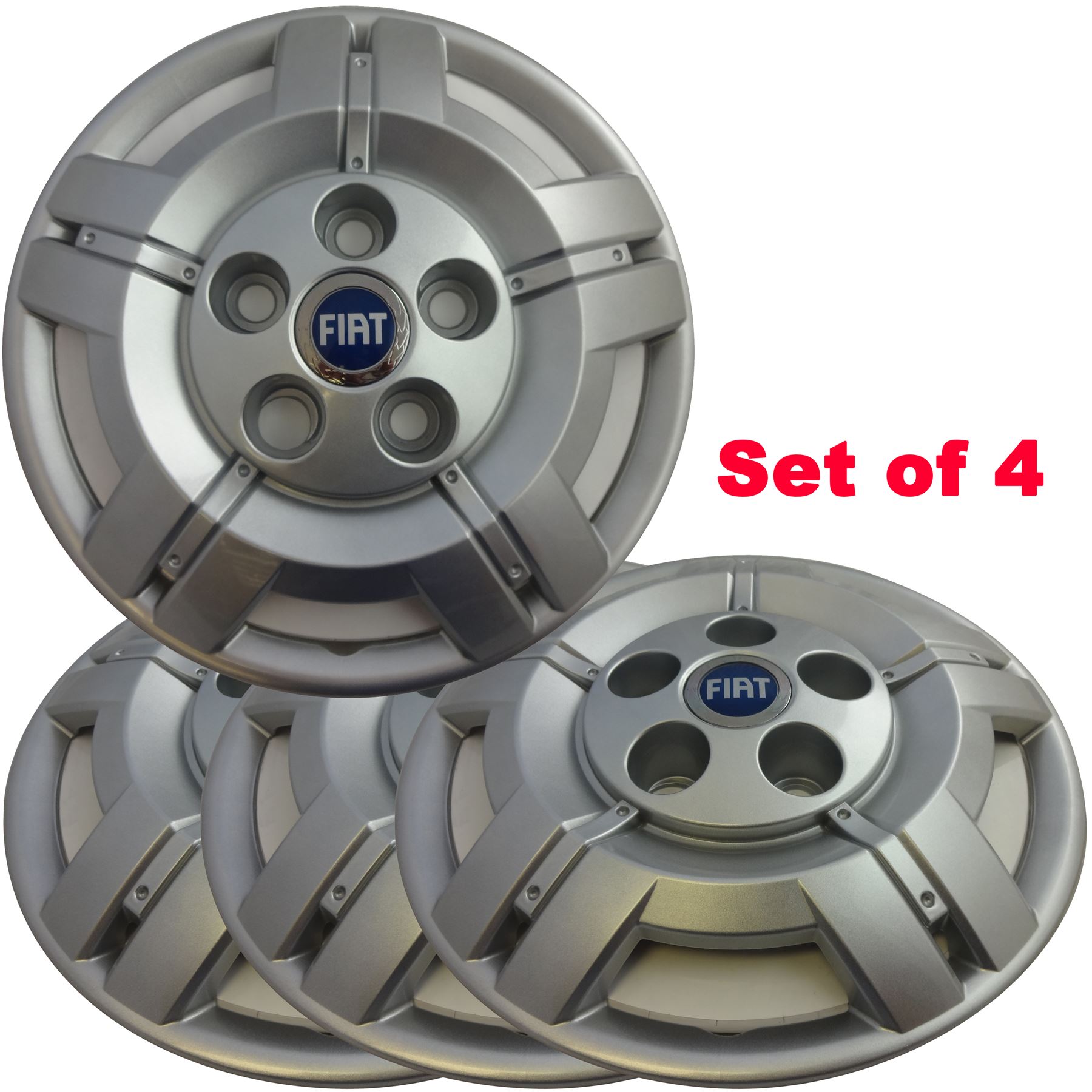 GENUINE Fiat 16" Ducato Van / Motorhome Blue Logo Wheel Trims (Set of 4