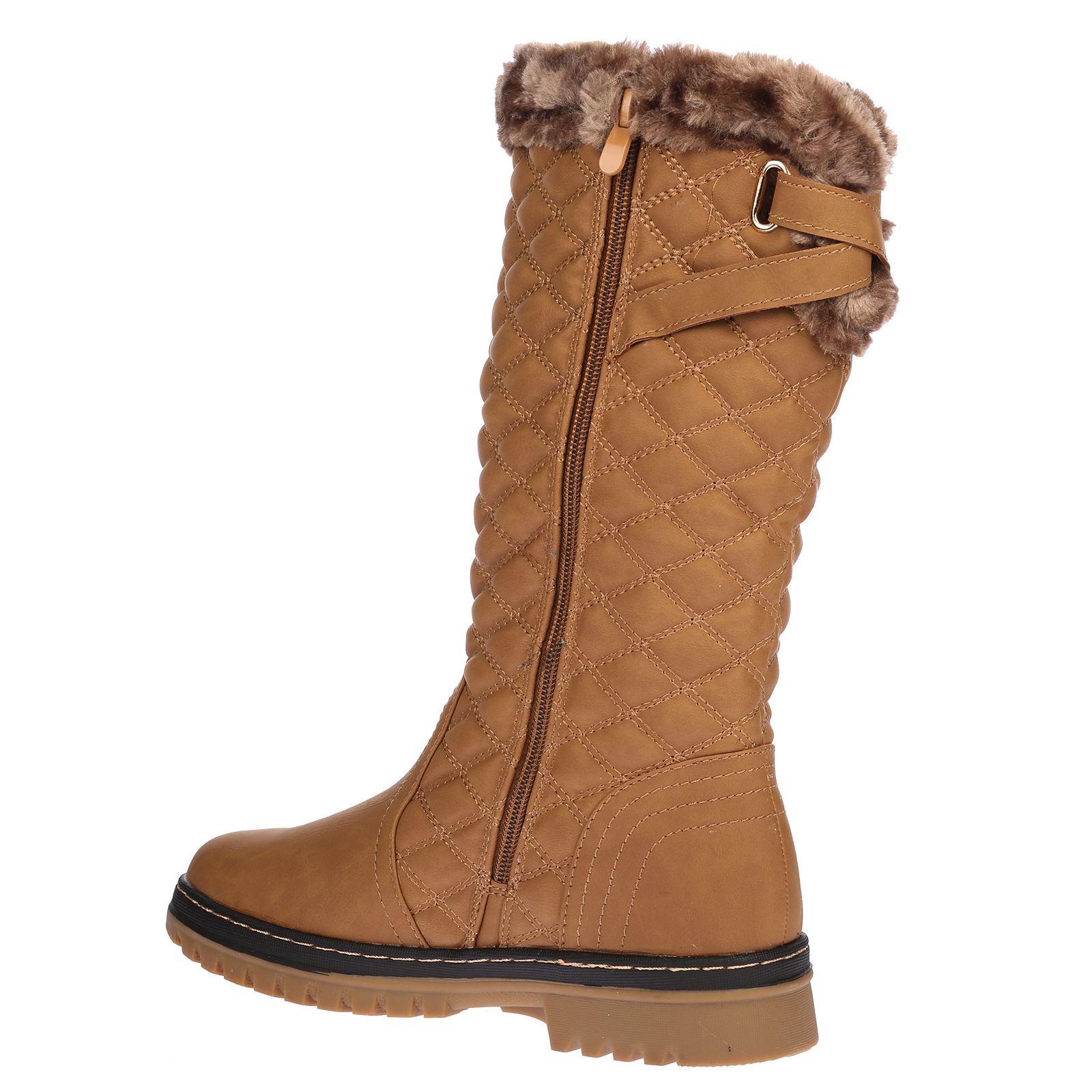 Roxy Womens Quilted Faux Fur Lined Thick Sole Ladies Mid Calf Boots Shoes Size - Picture 18 of 18