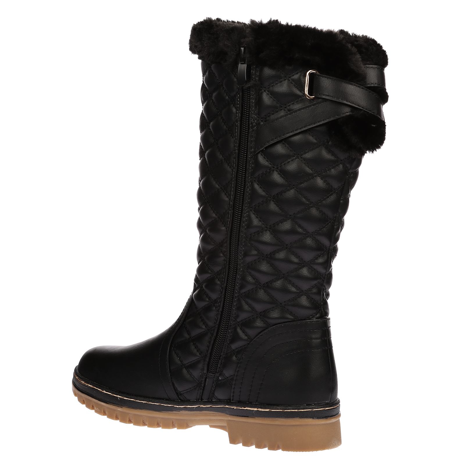 Roxy Womens Quilted Faux Fur Lined Thick Sole Ladies Mid Calf Boots Shoes Size - Picture 12 of 18