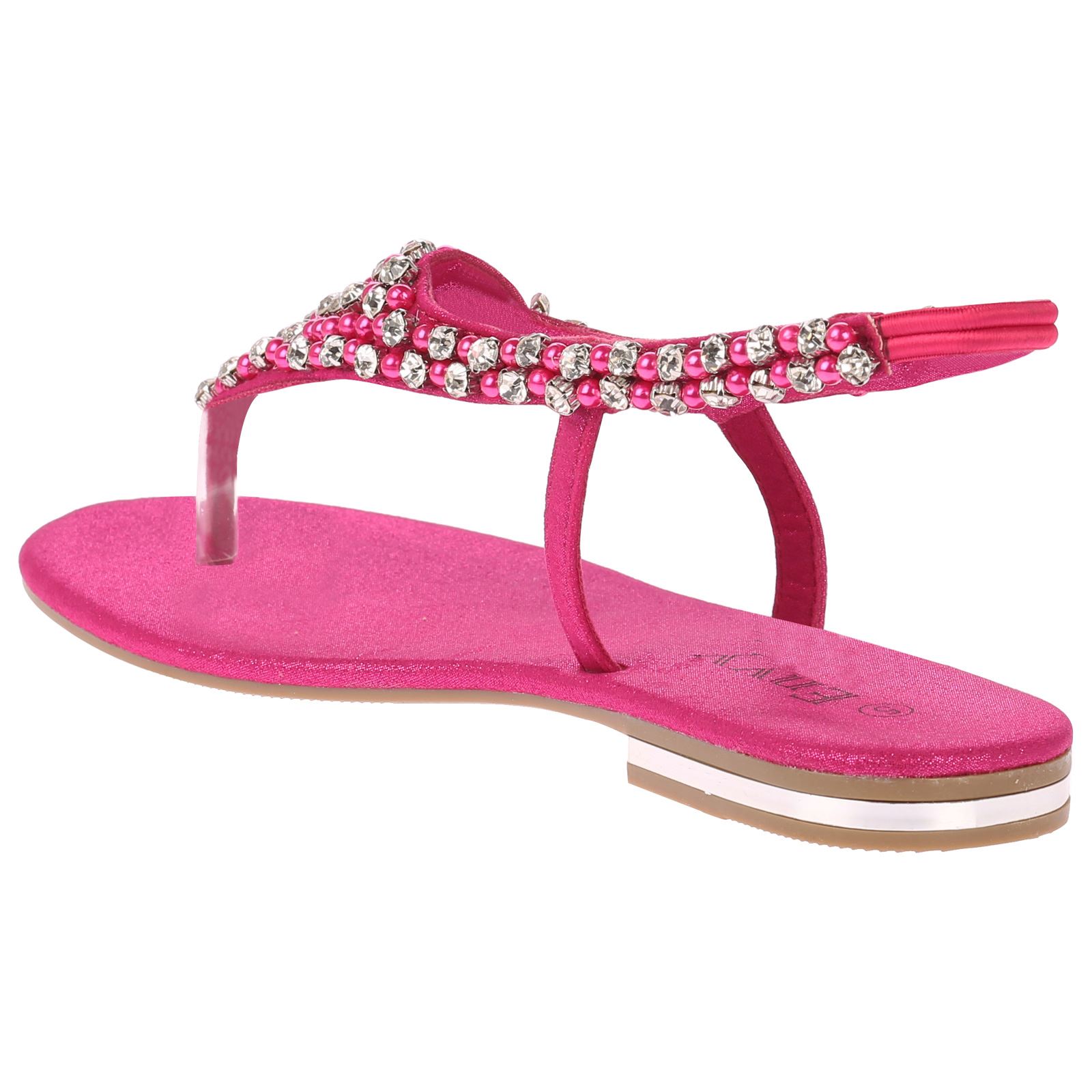 Linda Womens Flats Diamante Low Heels Evening Dress Formal Sandals Ladies Shoes | eBay
