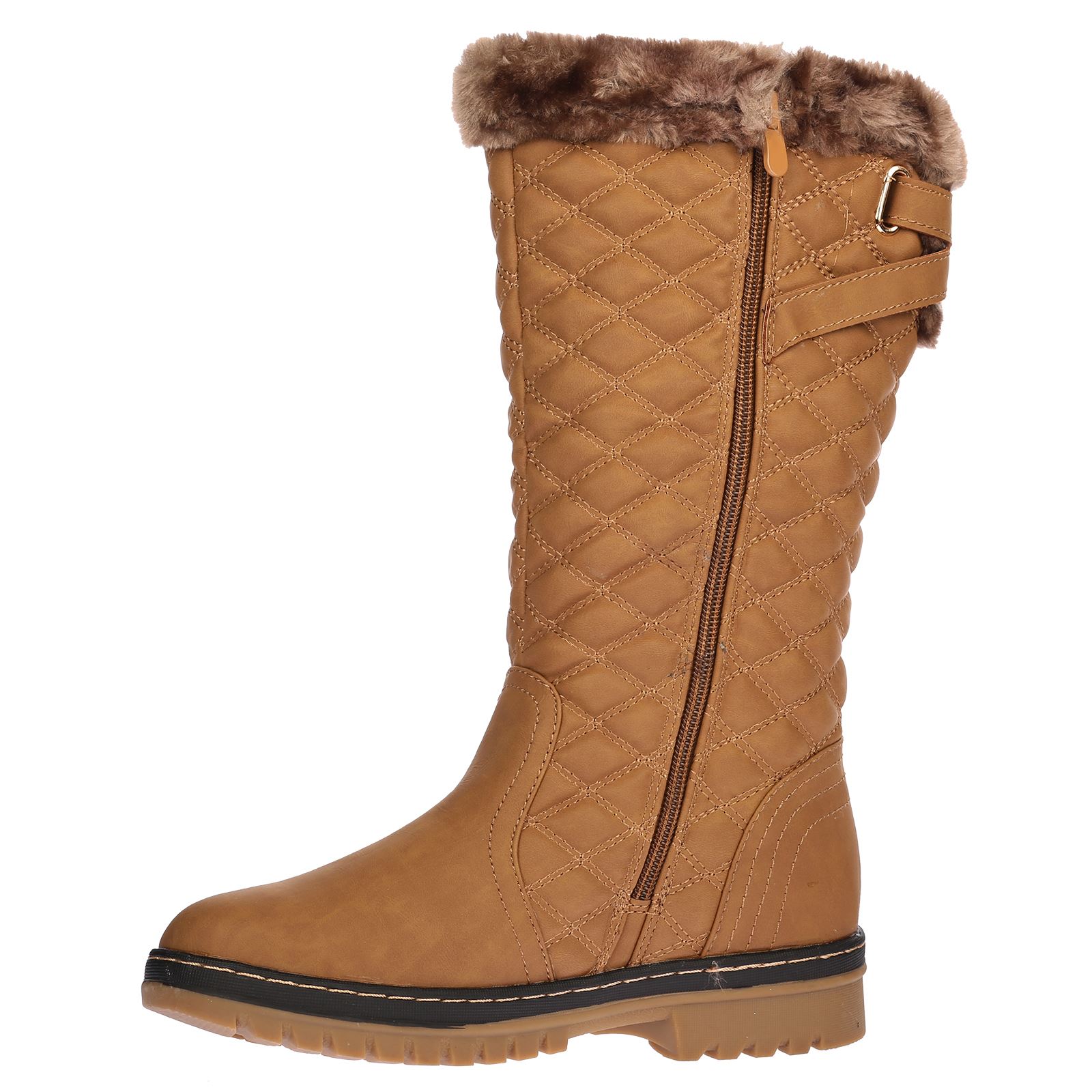Roxy Womens Quilted Faux Fur Lined Thick Sole Ladies Mid Calf Boots Shoes Size - Picture 17 of 18