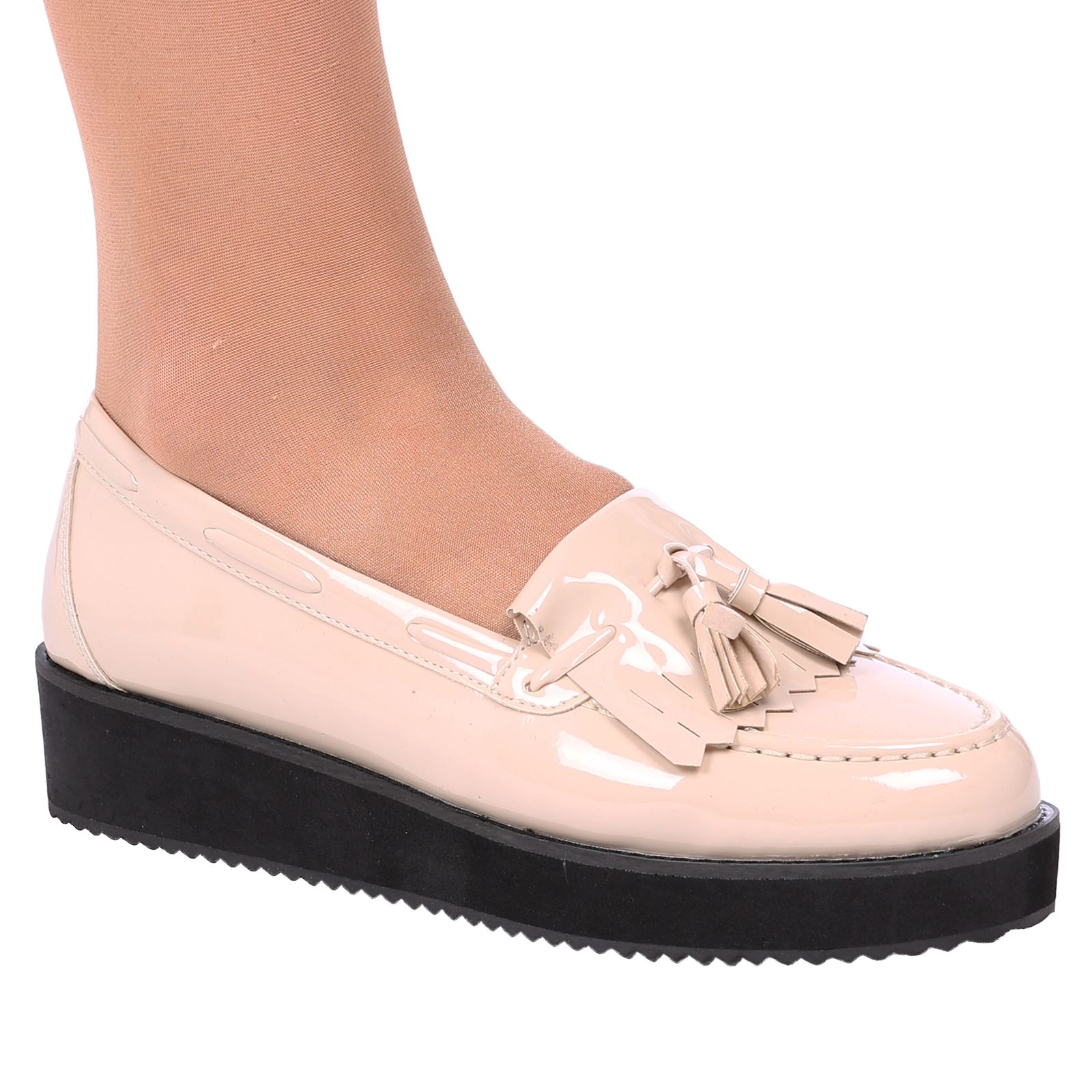 platform flats shoes patsy womens tassel fringe loafer style platform flats platform flats shoes patsy womens tassel fringe loafer style platform flats