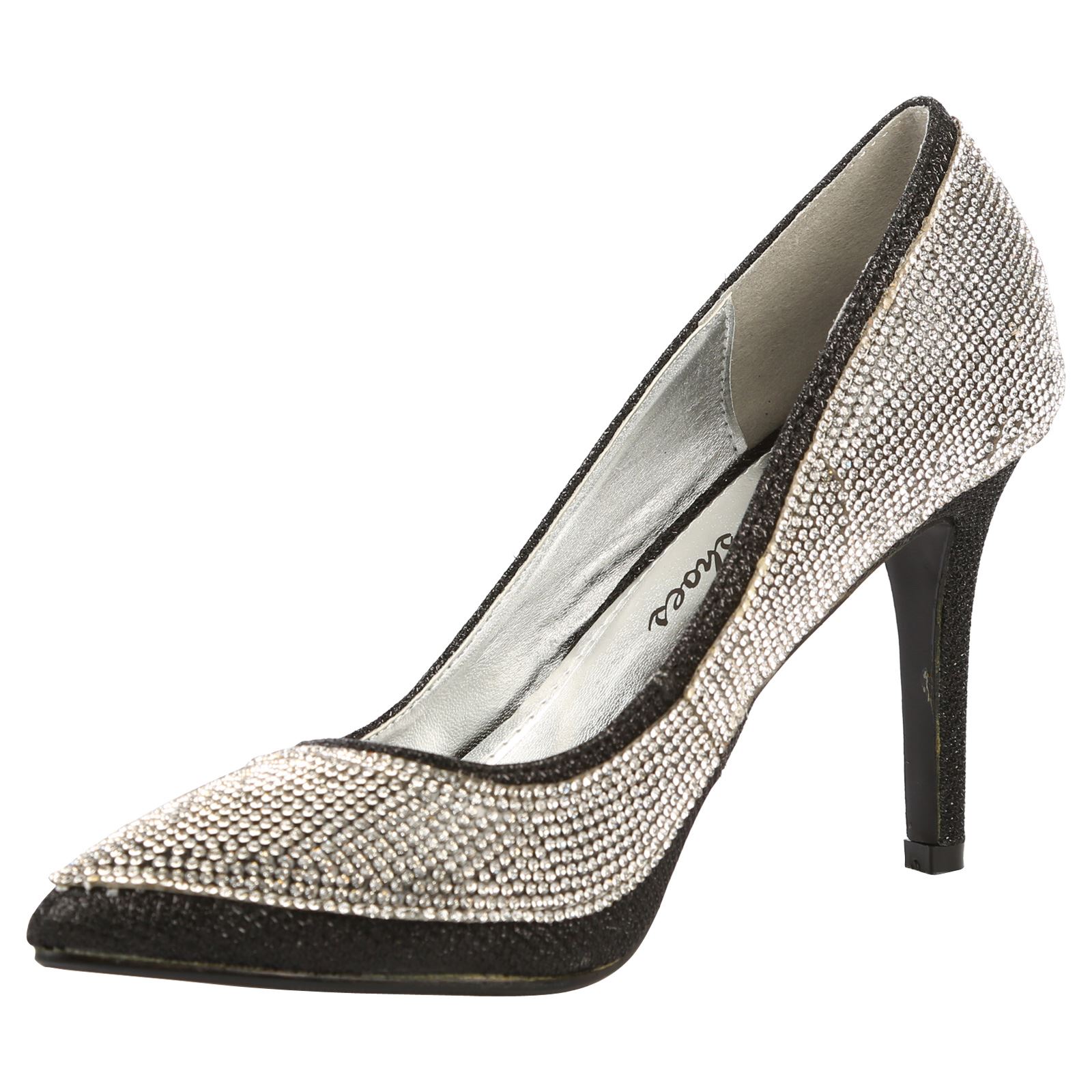 Dolly Womens High Heels Stilettos Diamante Rhinestone