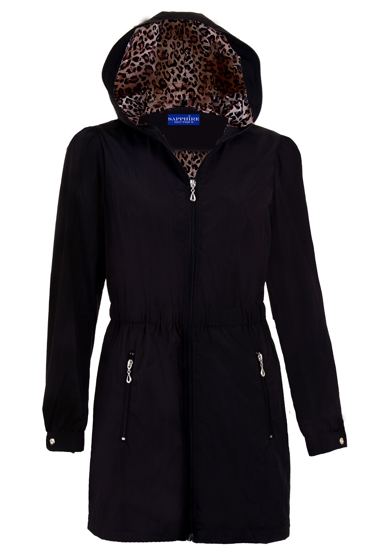 Women's Hooded Shower Proof Lined Ladies Lightweight Casual Raincoat Jacket