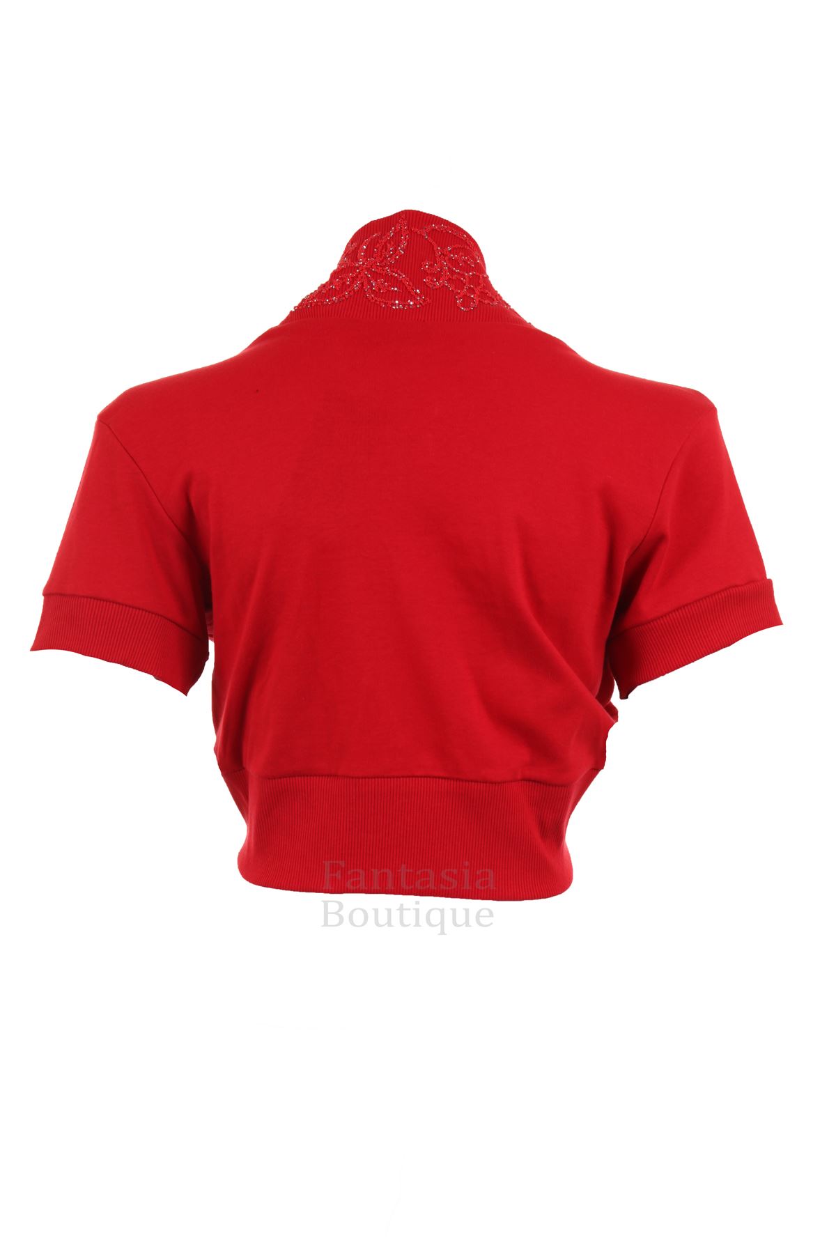 Ladies Plus Sizes Beaded Open Short Sleeve Bolero Cardigan Women's