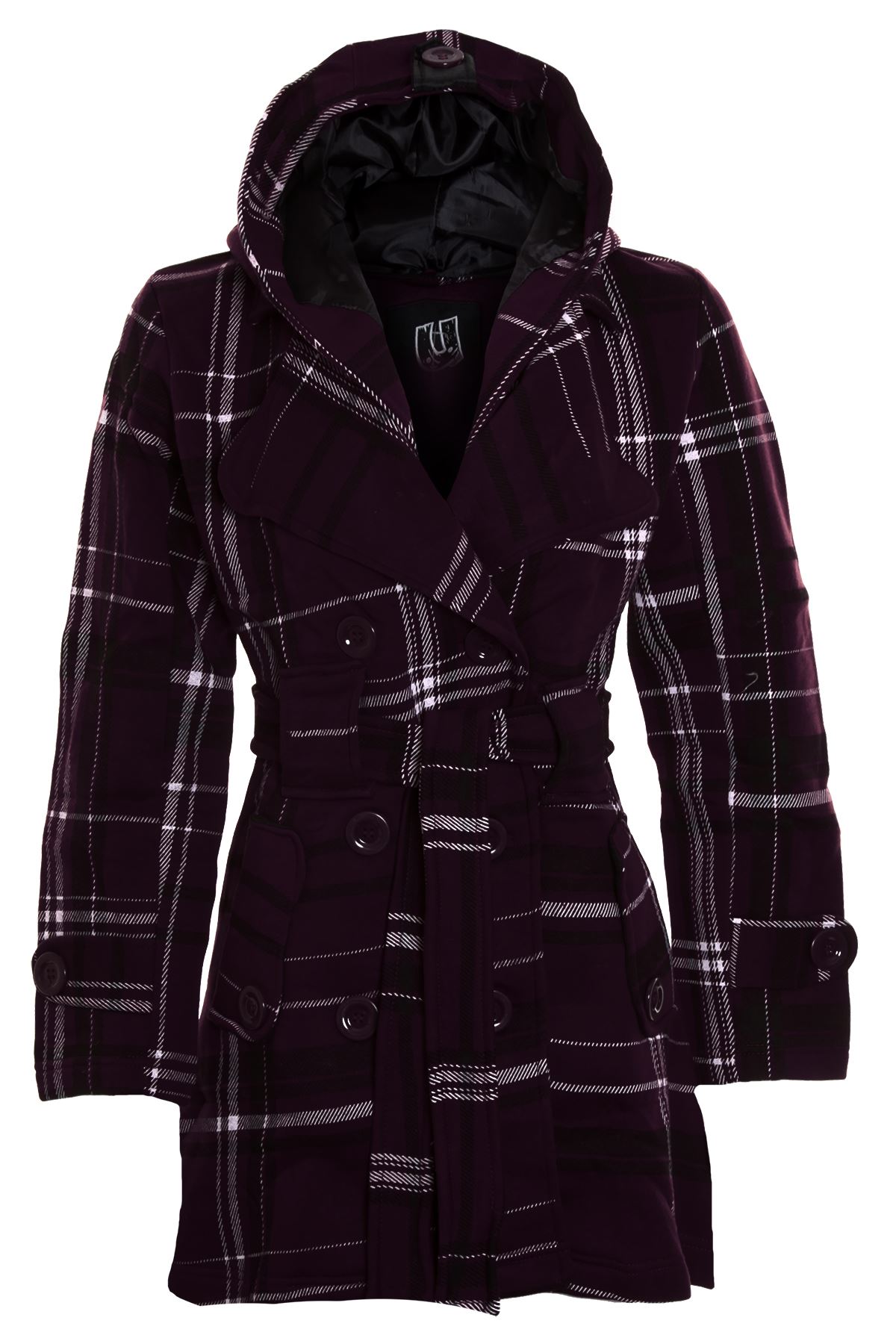women's belted coat with hood