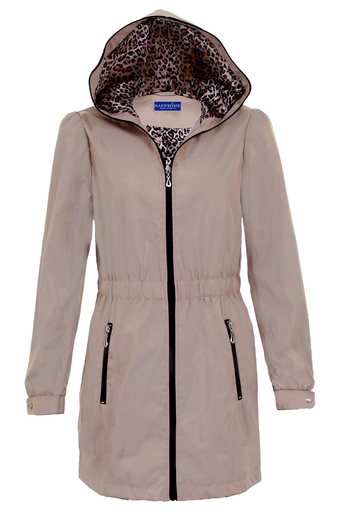 Women's Hooded Shower Proof Lined Ladies Lightweight Casual Raincoat