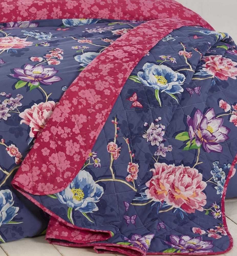 Floral Decorative Throwovers Lightly Quilted Polycotton Throw Bedding
