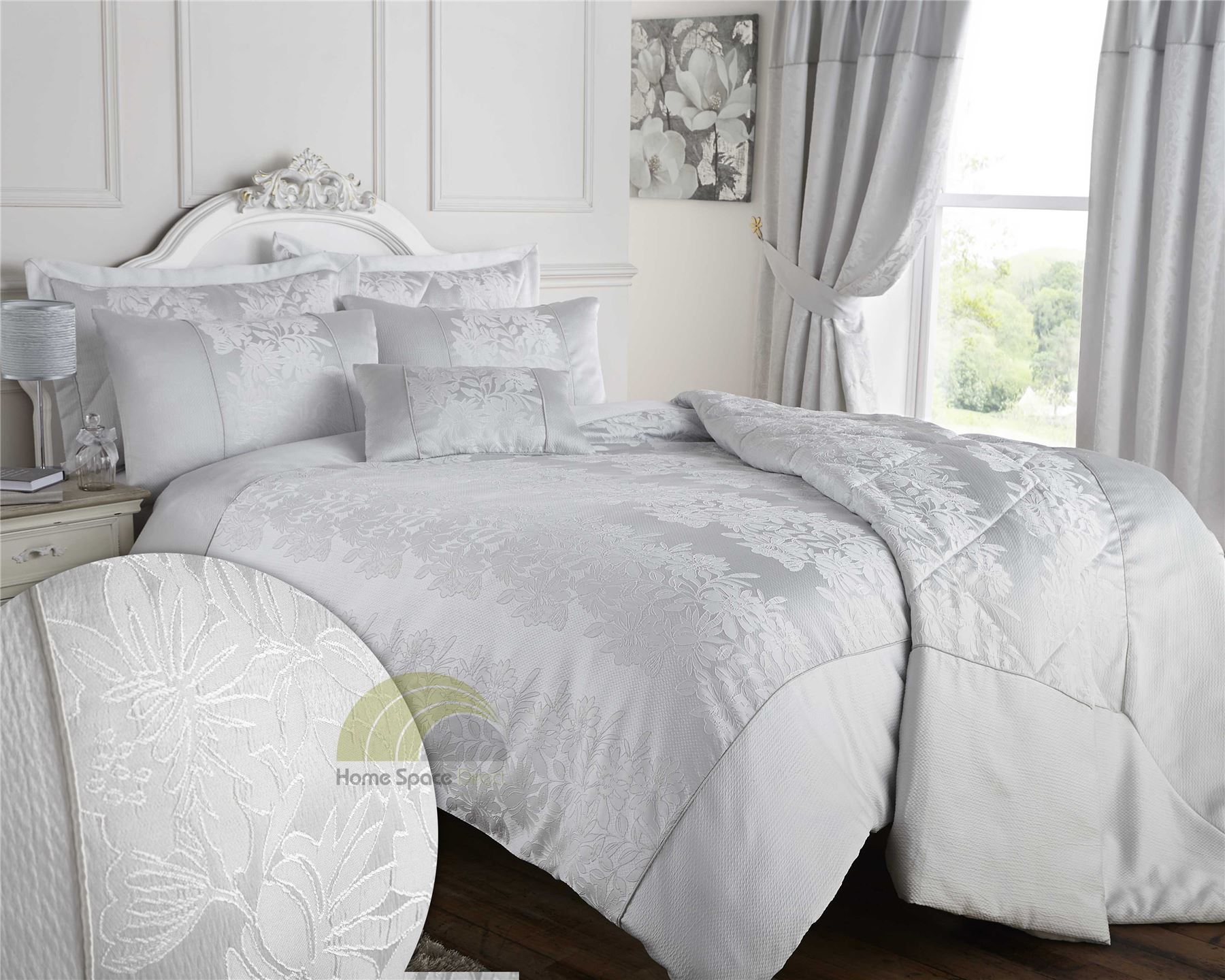 Luxury Woven Jacquard Quilt Duvet Cover Bedding Bed Linen Sets Pink