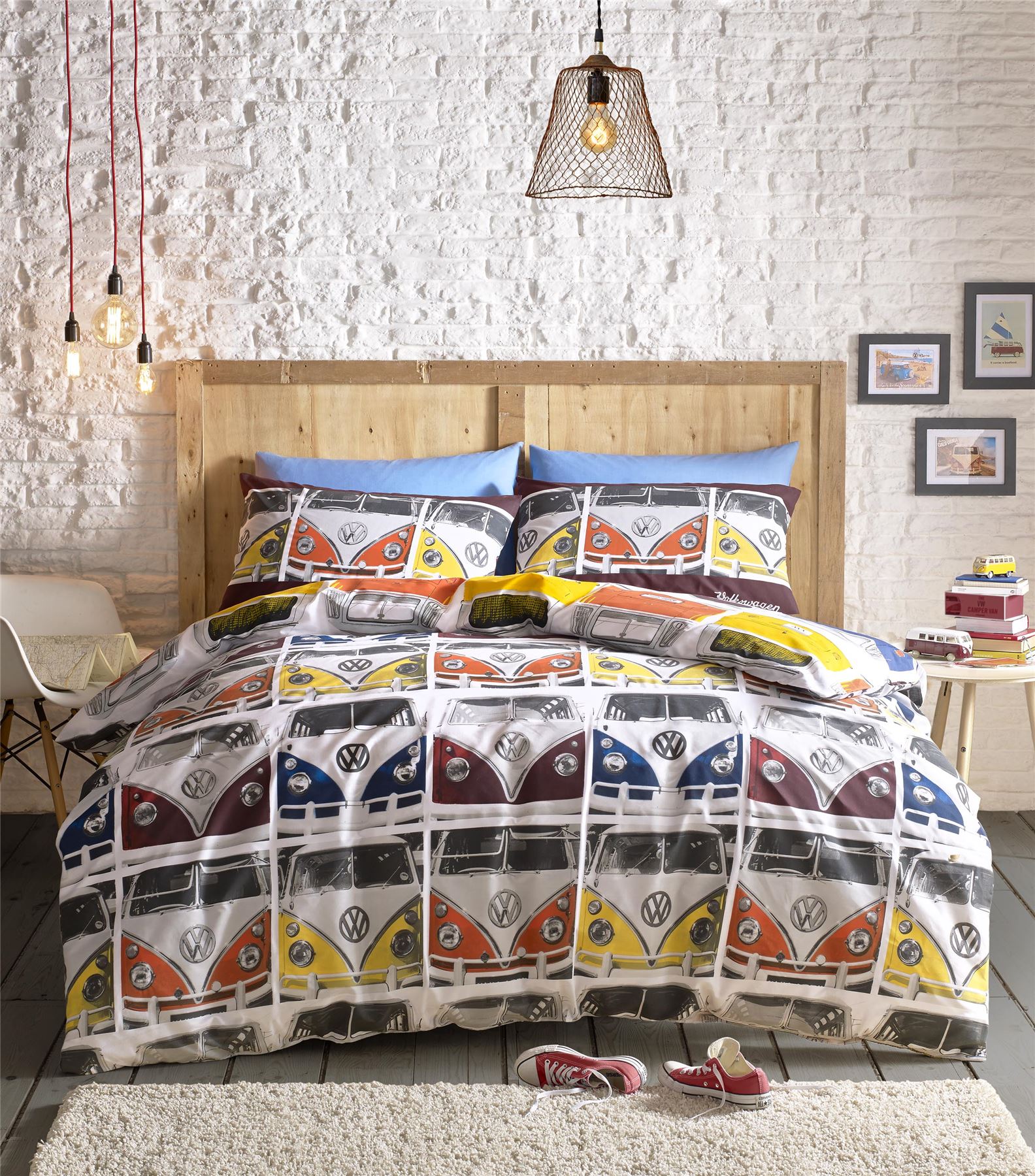 Campervan Beetles VW Cars Quilt Duvet Cover & Pillowcase Bedding Bed