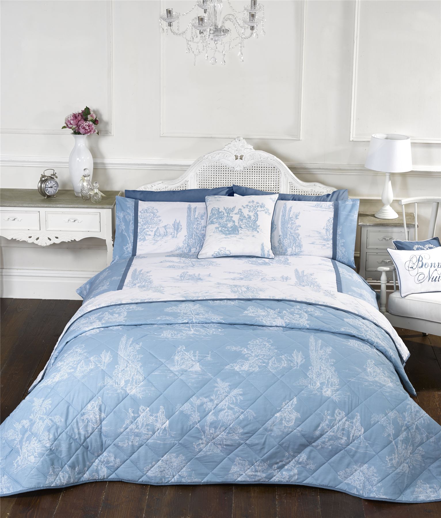Vintage Style Blue Quilt Duvet Covers Or Cushion Cover Or Decorative