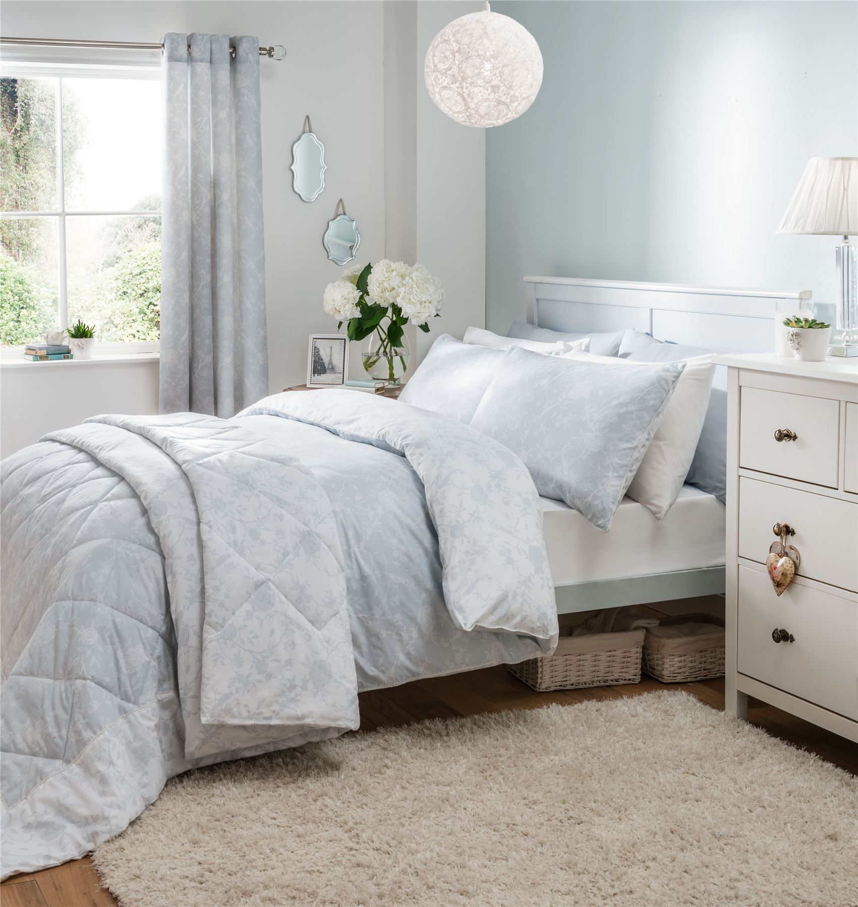 Duck Egg Blue 100 Cotton Duvet Cover Bedding Set or Curtains or