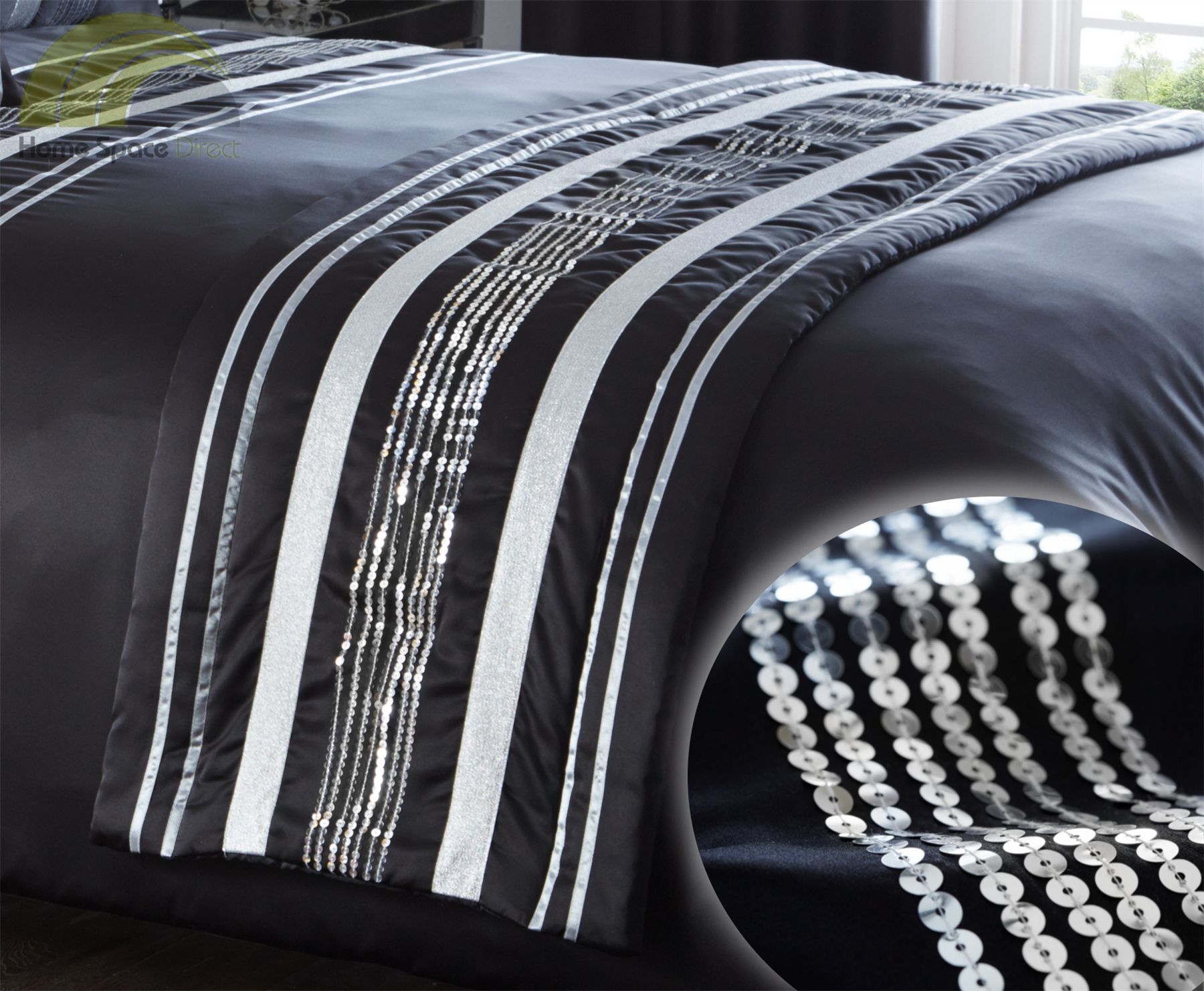 Modern Decorative Runner Lightly Quilted Bed Throwover Throw Diamante