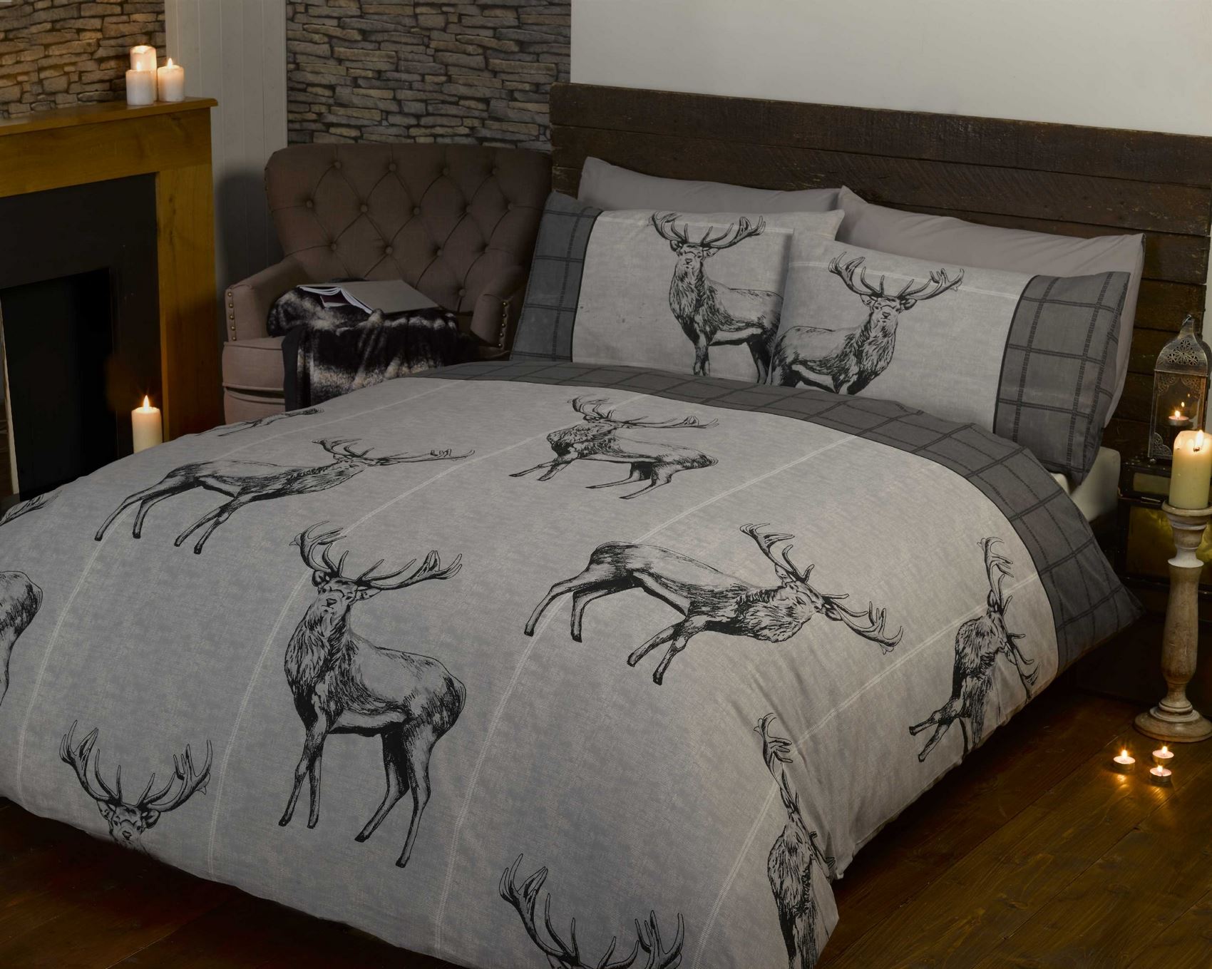 Stag Duvet Cover & Pillowcase Quilt Cover Bedding Bed Sets 4 Sizes New
