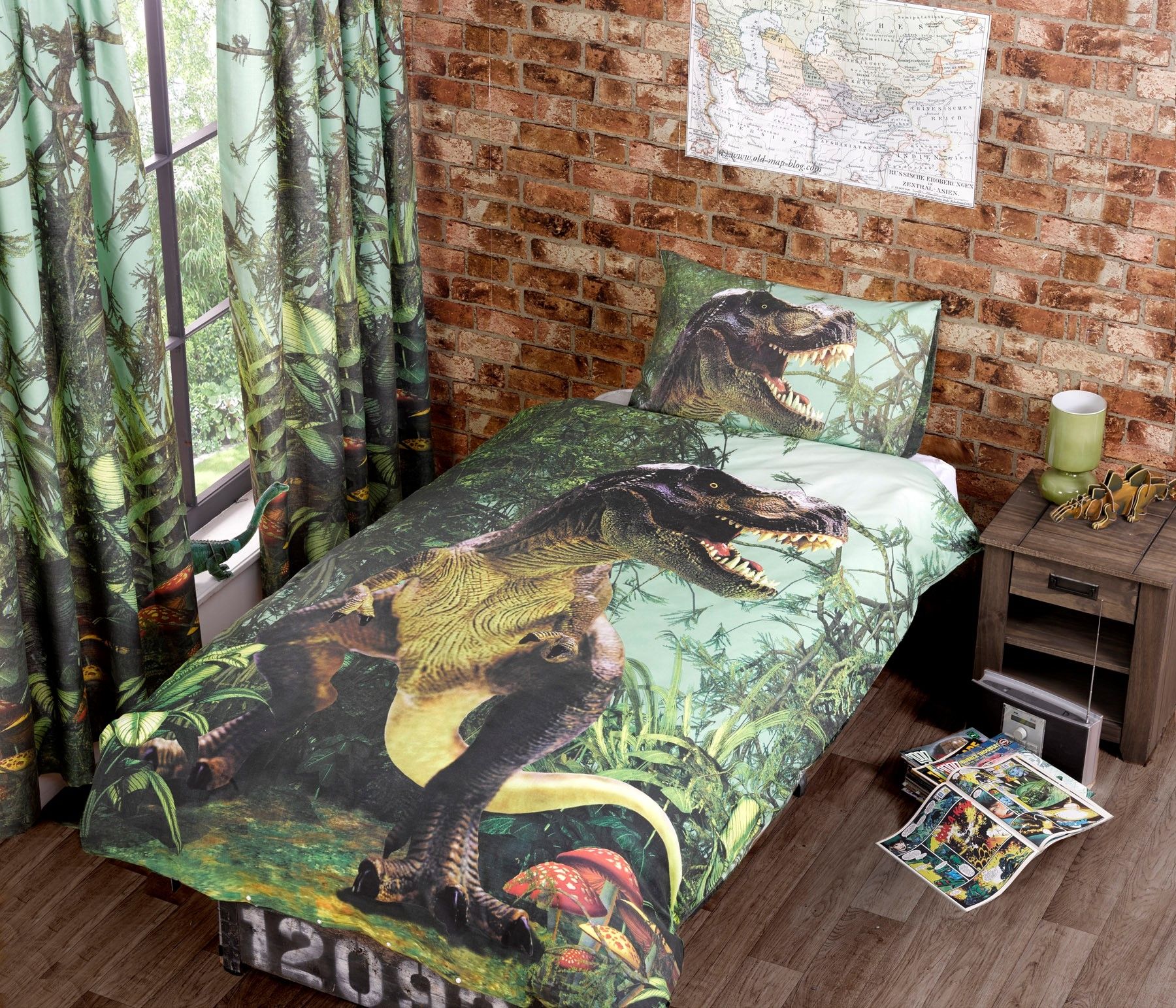 T Rex Duvet Cover Bed Sets Jurassic Dinosaur Kids Bedding New! eBay
