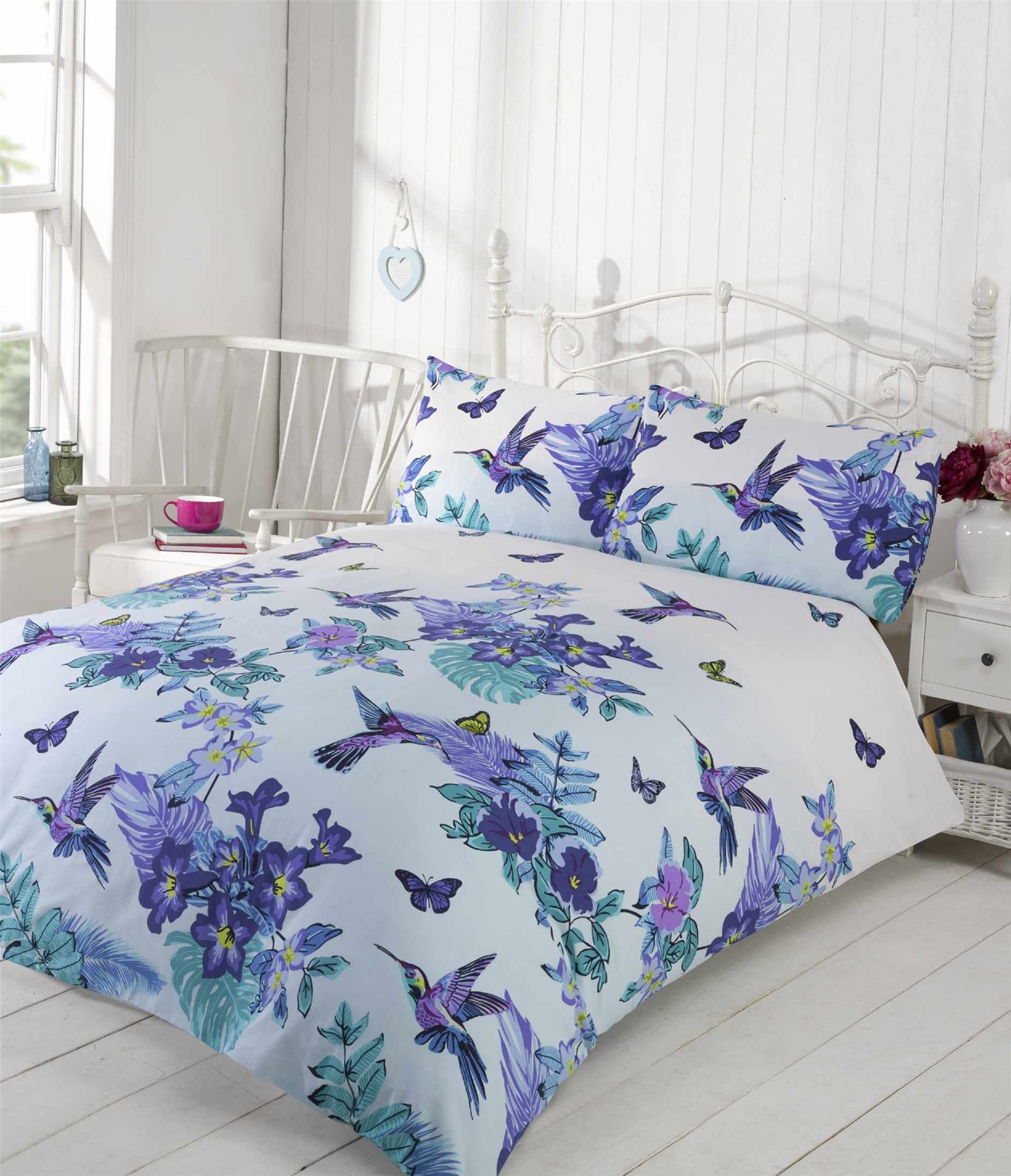 Bird Floral Nature Quilt Duvet Cover & Pillowcase Bedding Bed Set 4