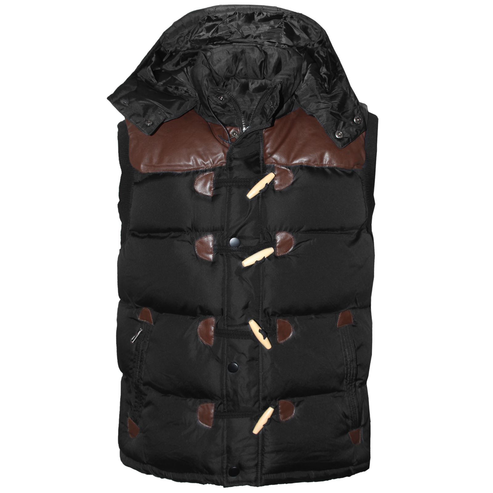 NEW MENS PADDED HOODED BODYWARMER GILET QUILTED JACKET WORK WEAR WARM COAT MXXL eBay