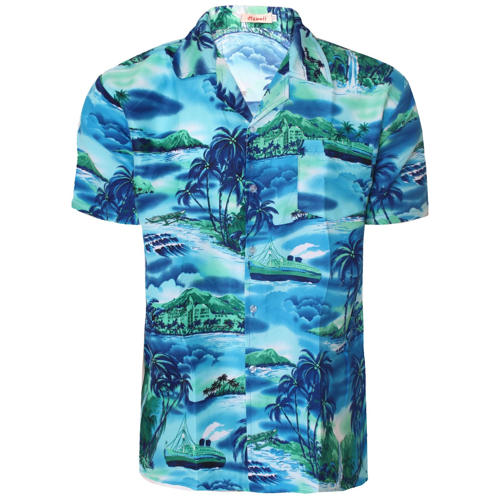 MENS FLORAL HAWAIIAN SHIRT TOP SURF PLUM BEACH ISLAND PARTY HOLIDAY