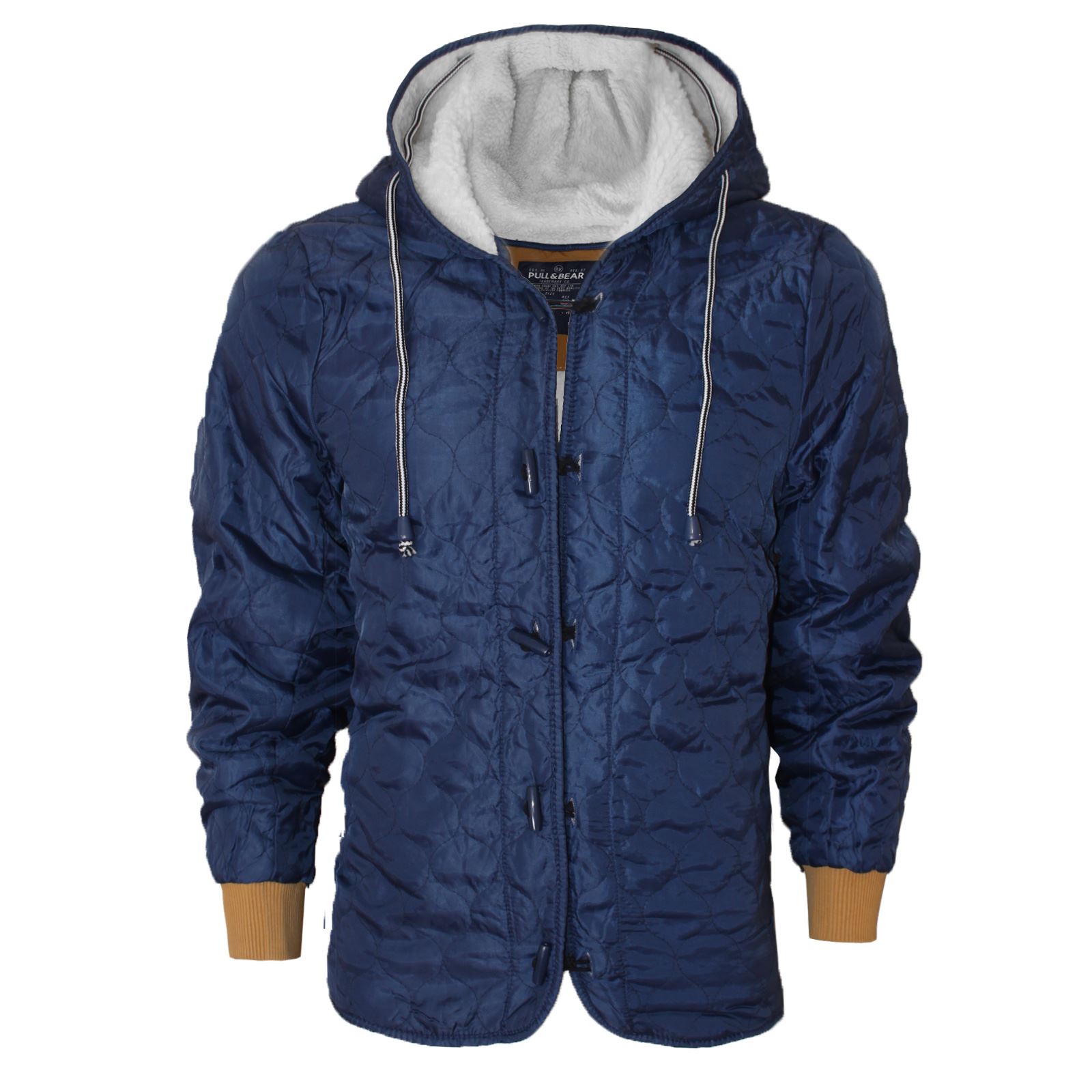 NEW MENS WARM SHERPA FLEECE LINED HOODED JACKET QUILTED