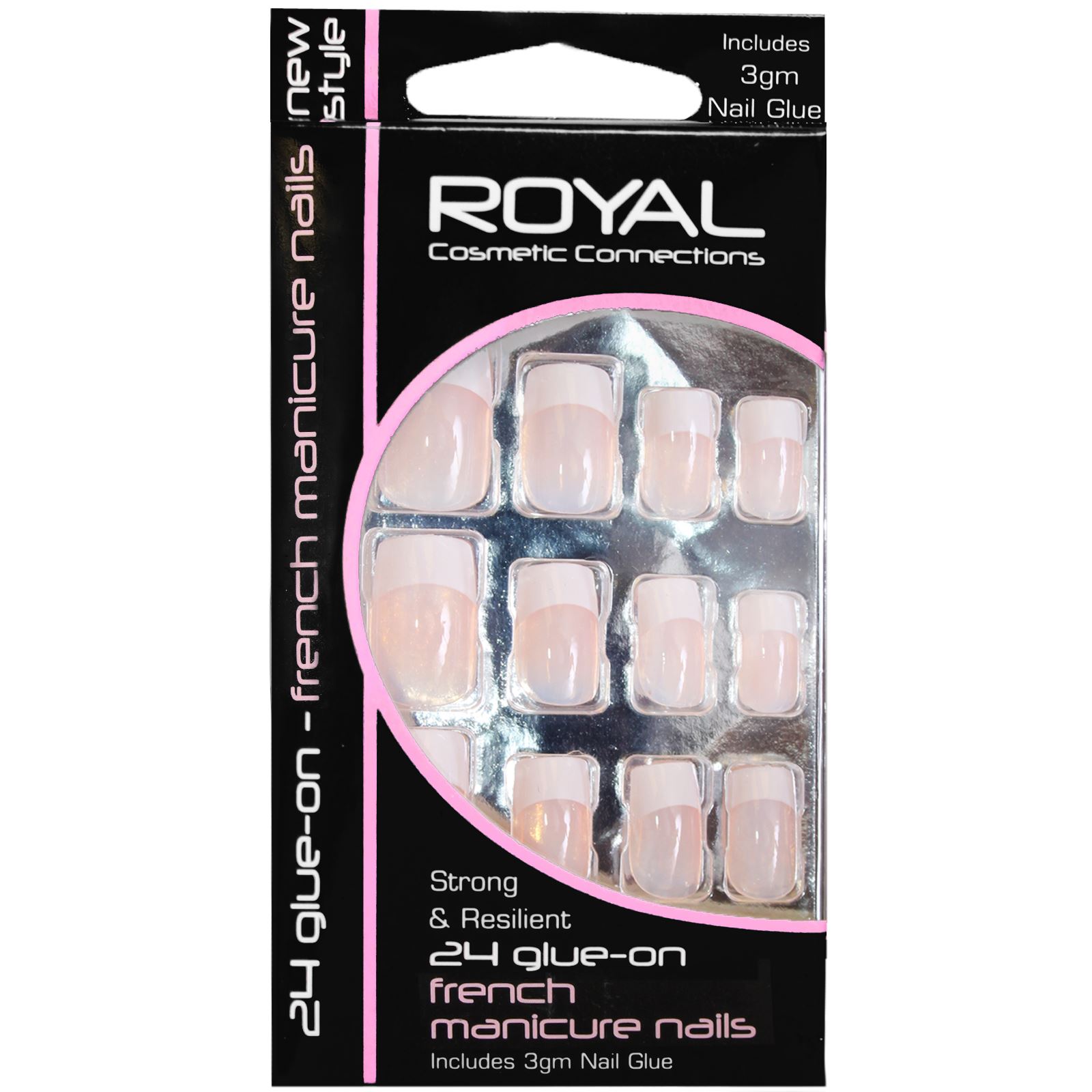 WOMENS LADIES FALSE FAKE NAILS ACRYLIC BLING NAIL TIPS FRENCH SET BOX