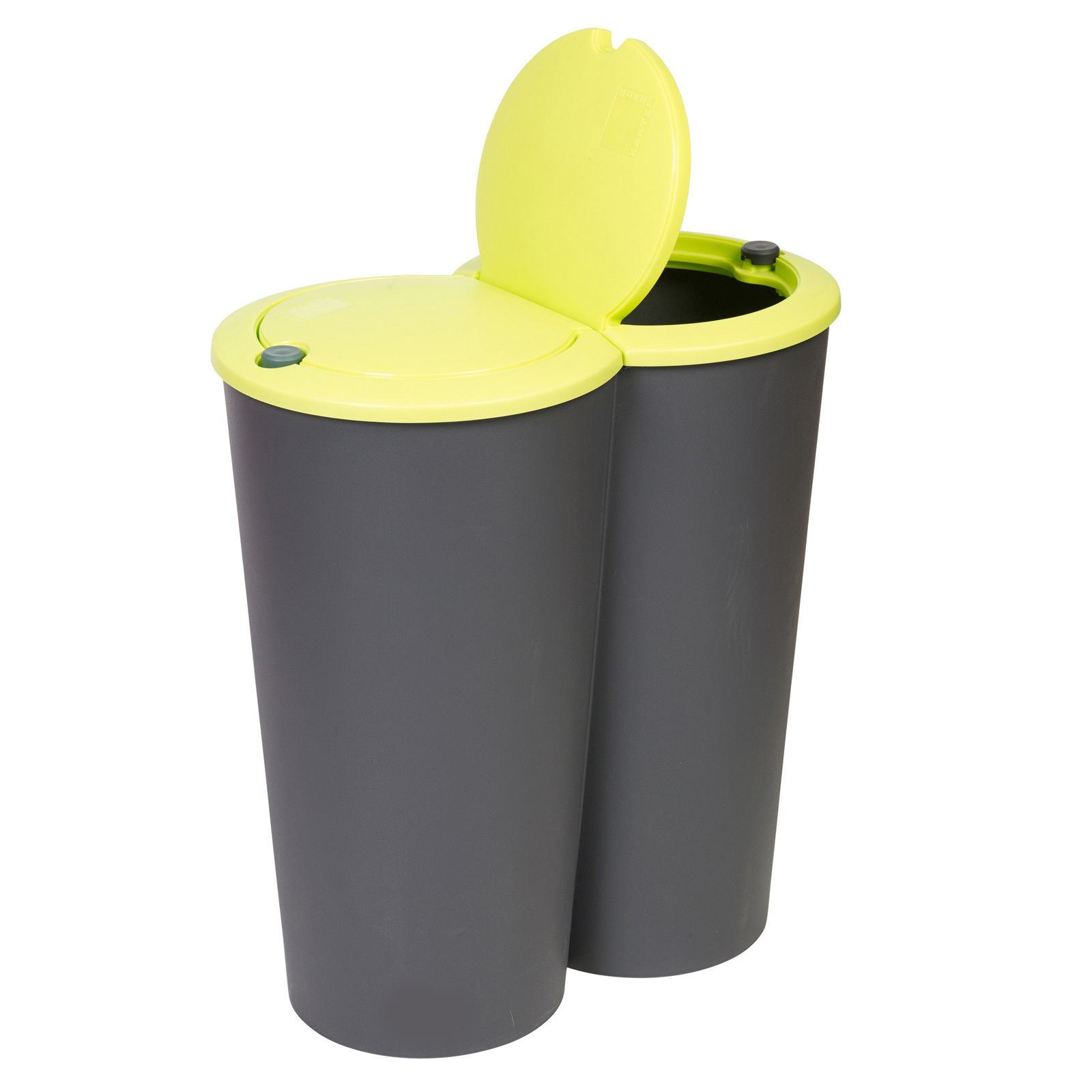50L Duo Bin Circular Double Recycling Waste Disposal Rubbish Dustbin