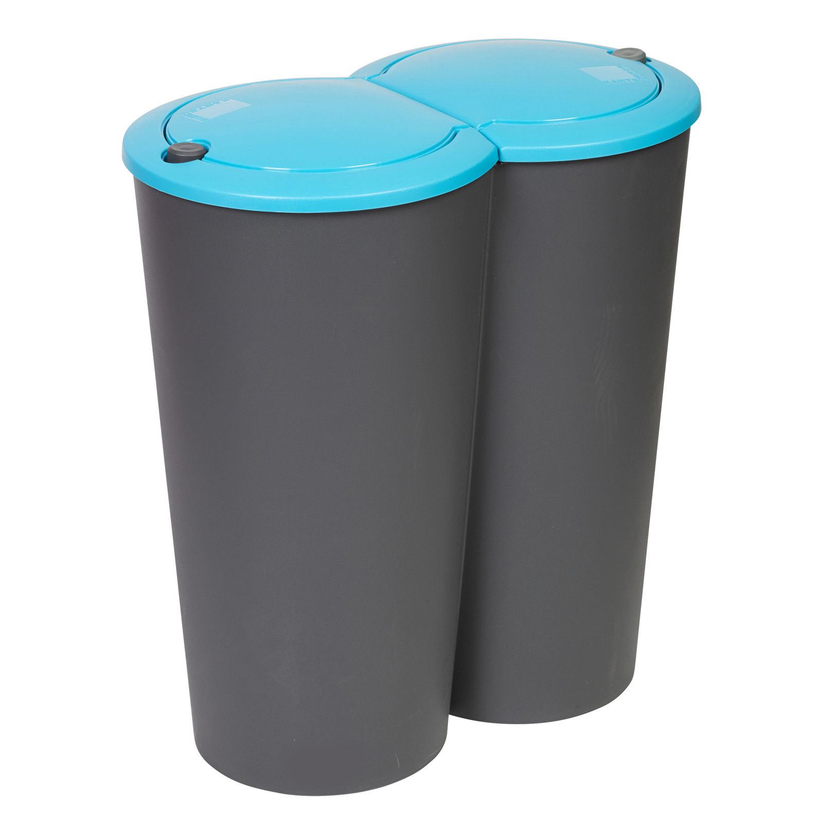 50L Duo Bin Circular Double Recycling Waste Disposal Rubbish Dustbin