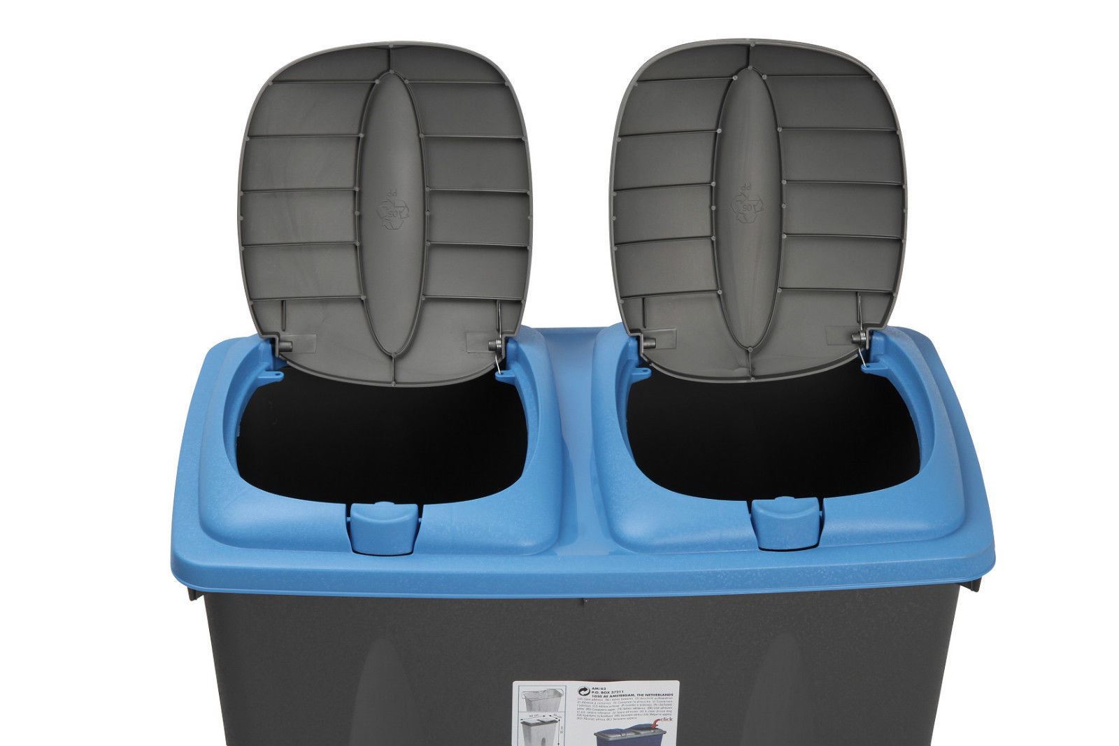 50L Duo Bin Waste Garbage Trash Can Separator Double Side Recycle