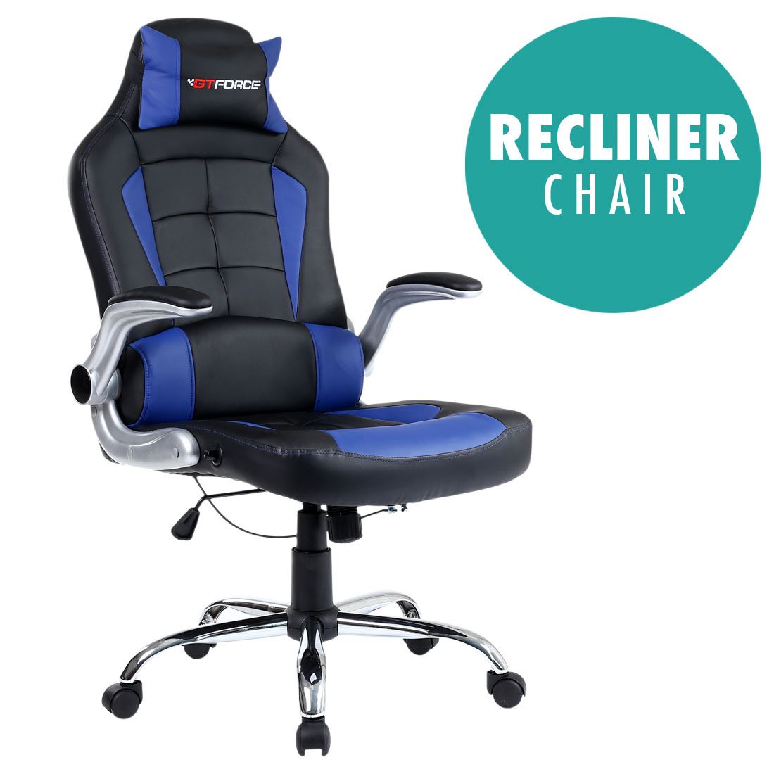 GTFORCE BLAZE RECLINING LEATHER SPORTS RACING OFFICE DESK CHAIR GAMING