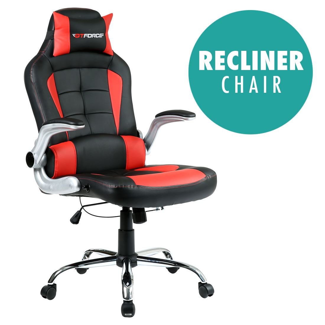 GTFORCE BLAZE RECLINING LEATHER SPORTS RACING OFFICE DESK CHAIR GAMING COMPUTER eBay