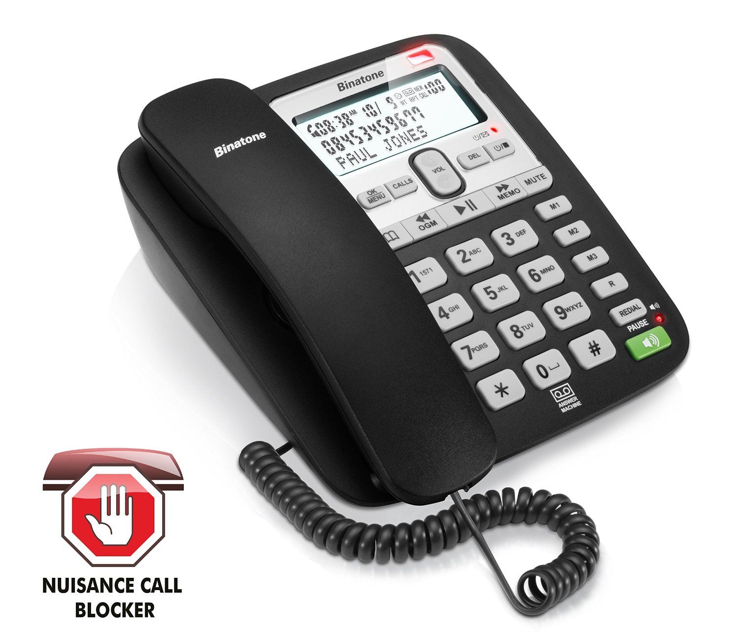 Binatone Acura 3000 Modern Home Corded Telephone + Answer Machine