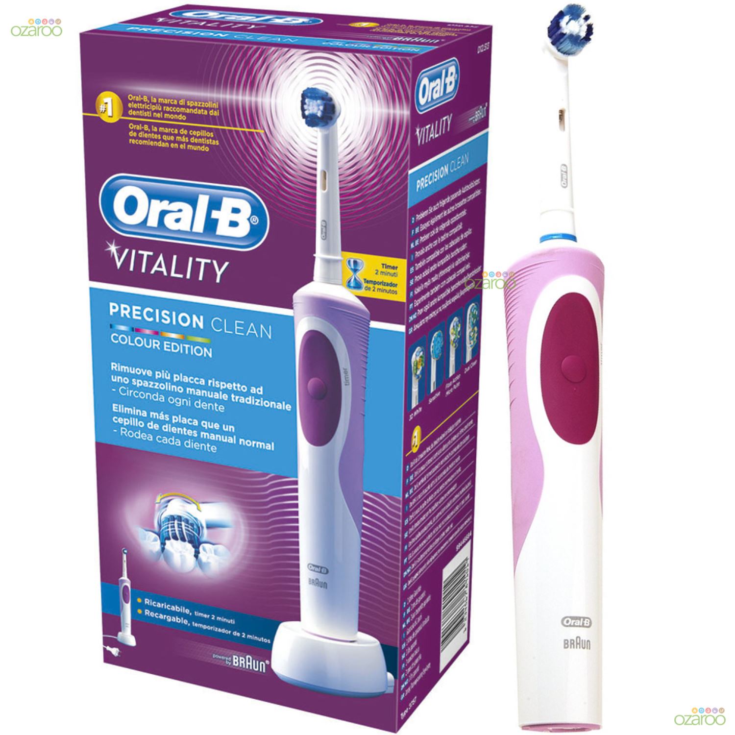 OralB Vitality Precision Clean Electric Rechargeable Power Toothbrush PURPLE eBay