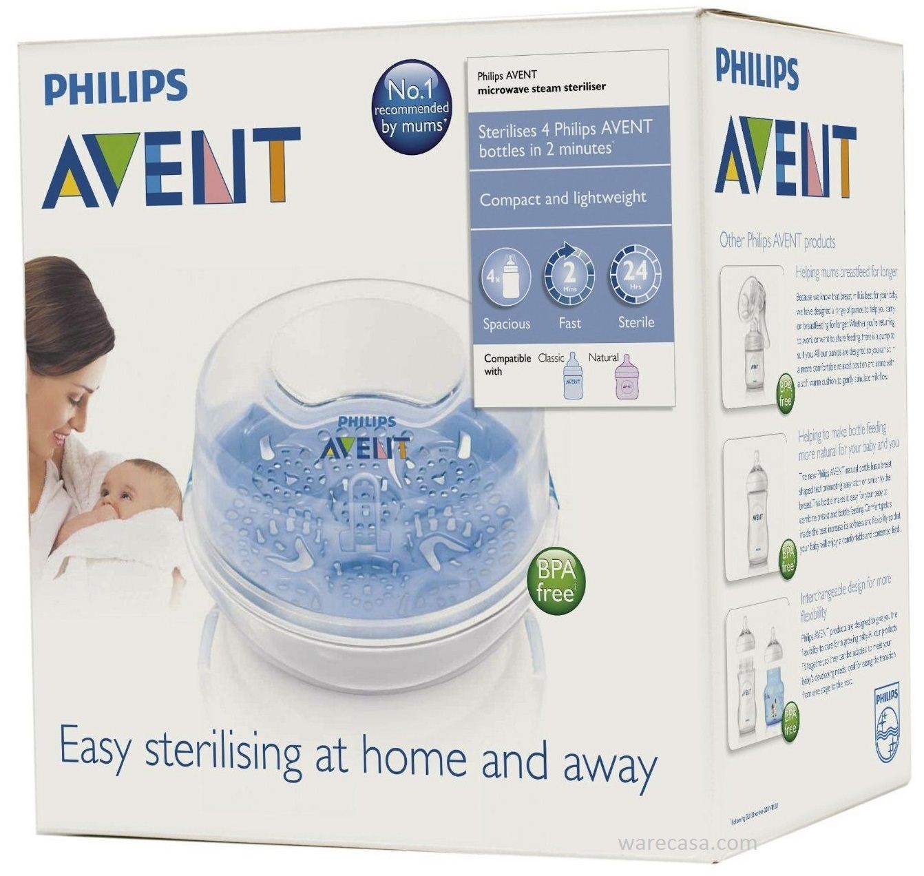Philips AVENT NEW Microwave Natural Steam Baby Bottle Steriliser SCF281/02
