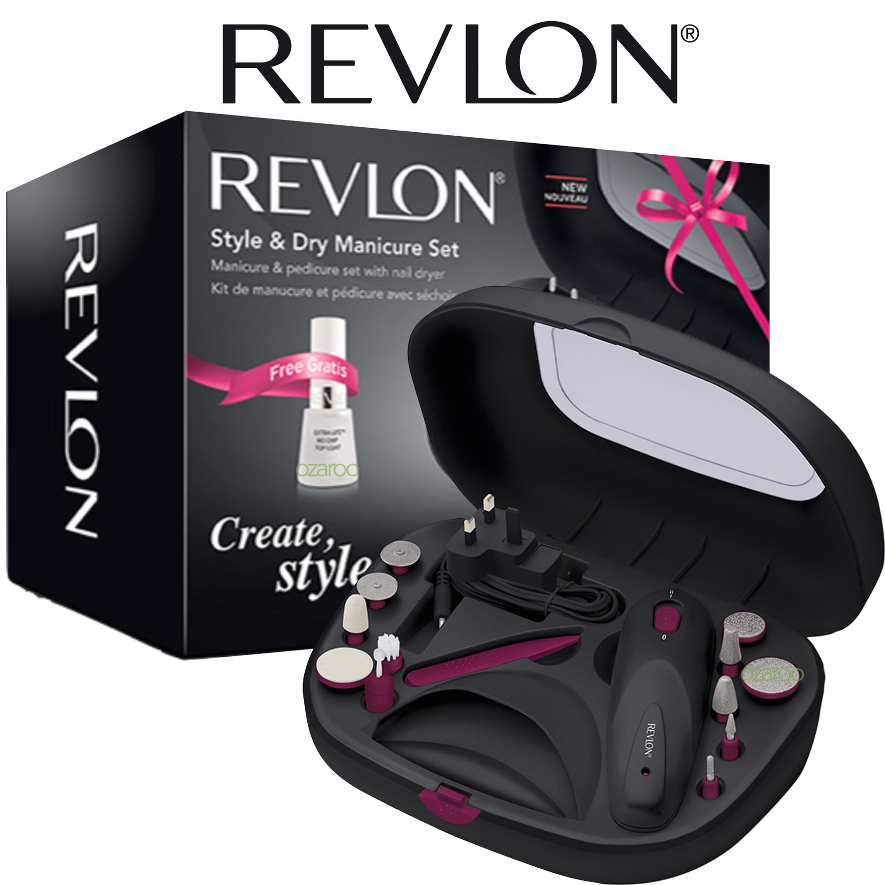 NEW Womens Revlon 13 Piece Rechargeable Manicure PEN SET Nail Dryer