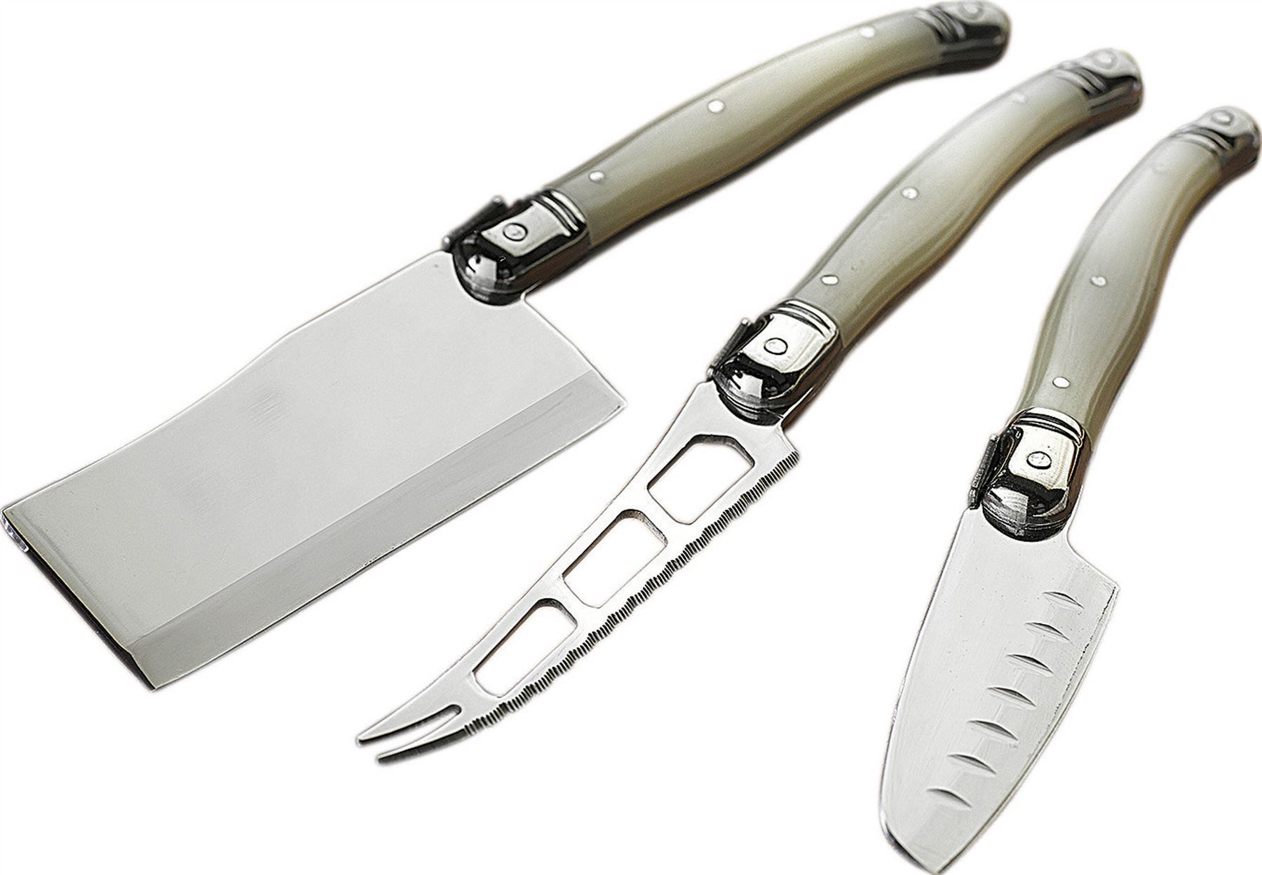 Laguiole Cheese Knife Set Polished Stainless Steel Blades Knives