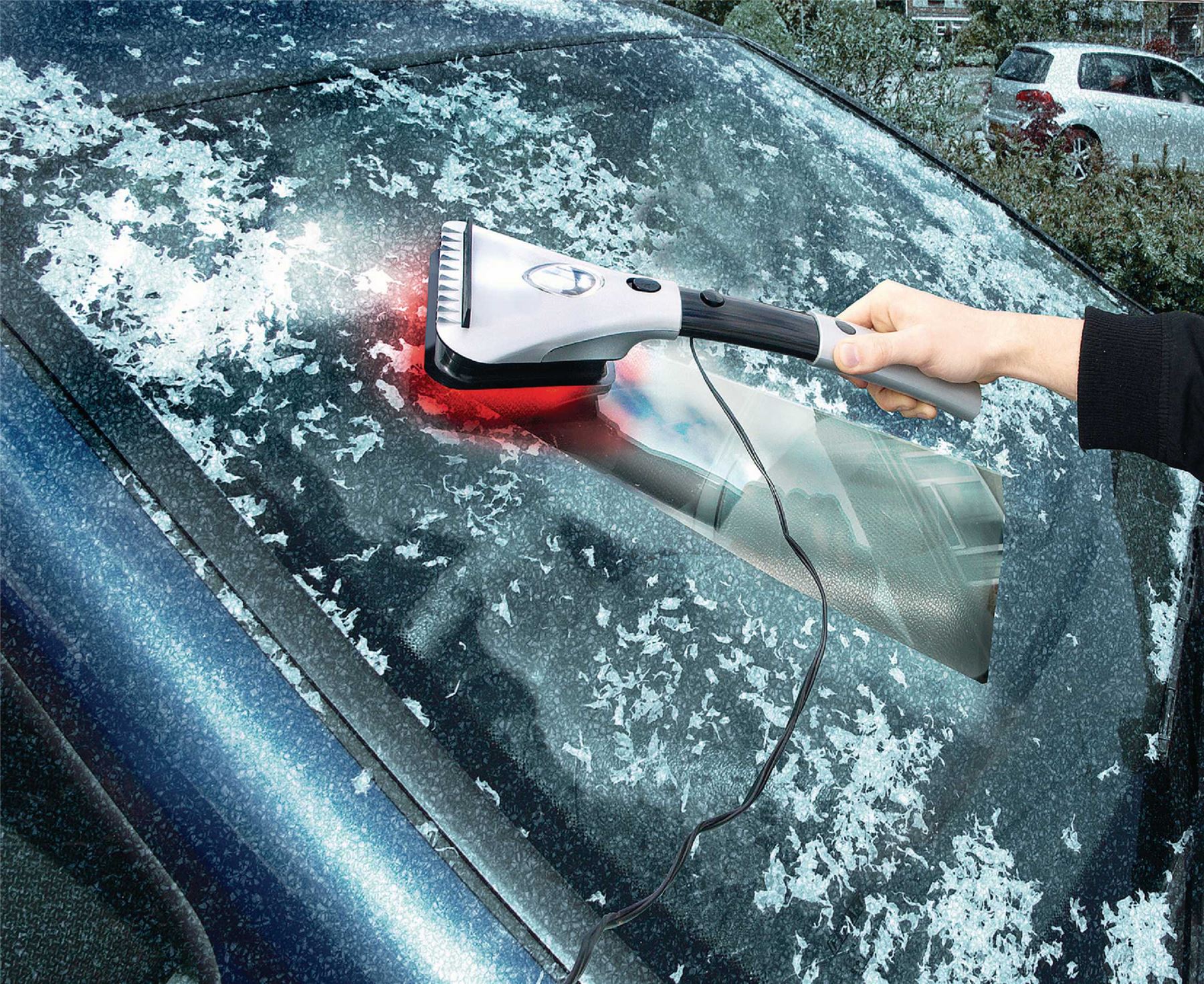 Heated Ice Scraper Long Handle 12V Car Snow Electric Windscreen Cleaner eBay