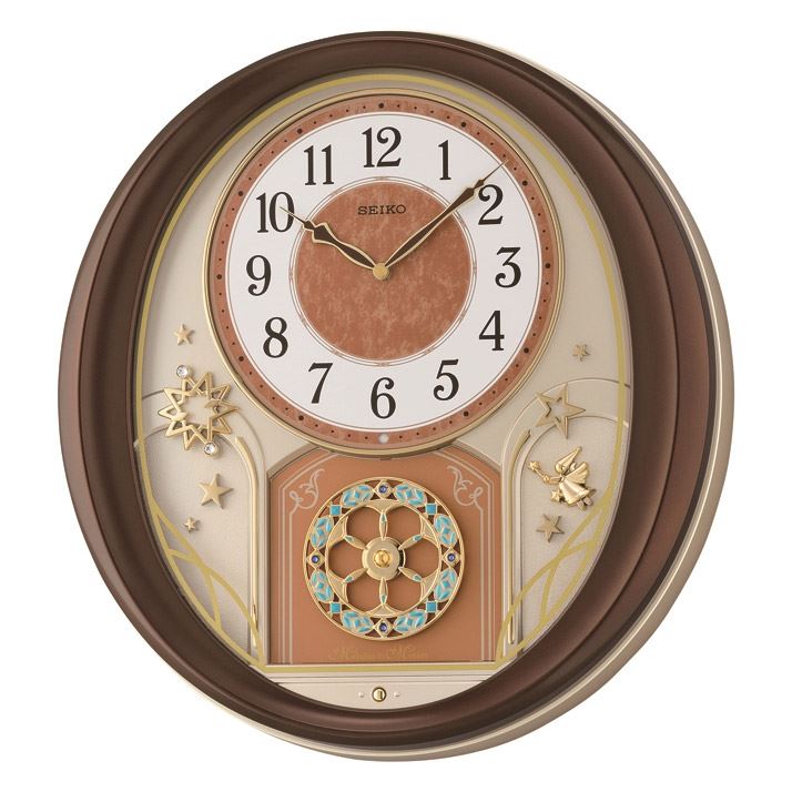 Seiko Melody In Motion Wall Clock With 18 Melodies & Rotating Pendulum