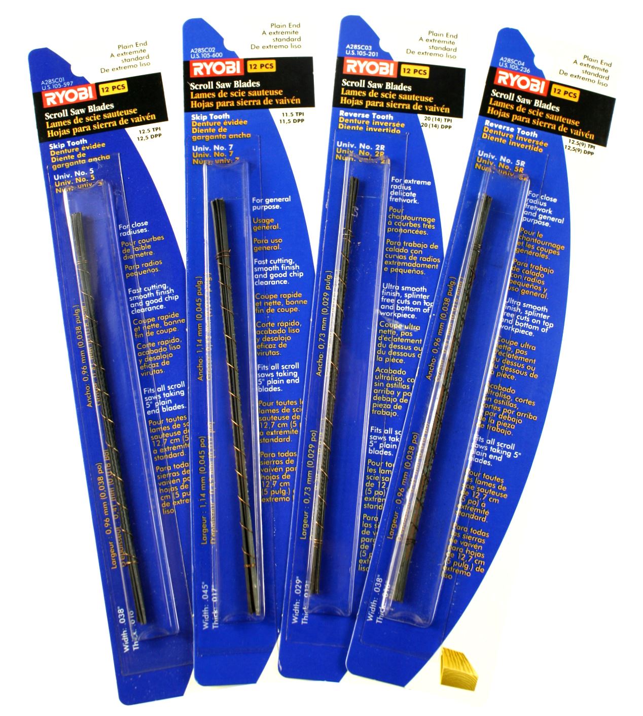 RYOBI Scroll Saw Blades 48 Blade Assortment, Pinless Reverse & Skip